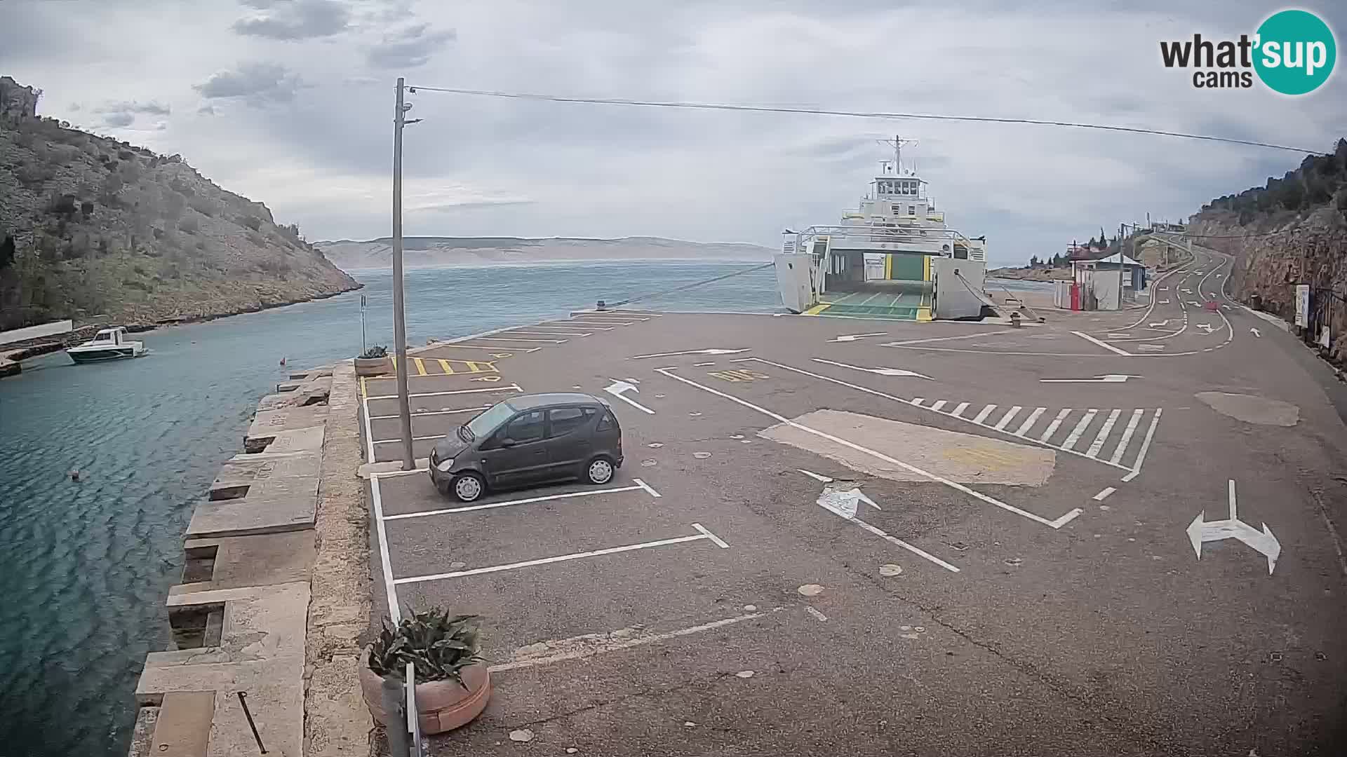 Webcam Fährhafen Prizna – zur Insel Pag