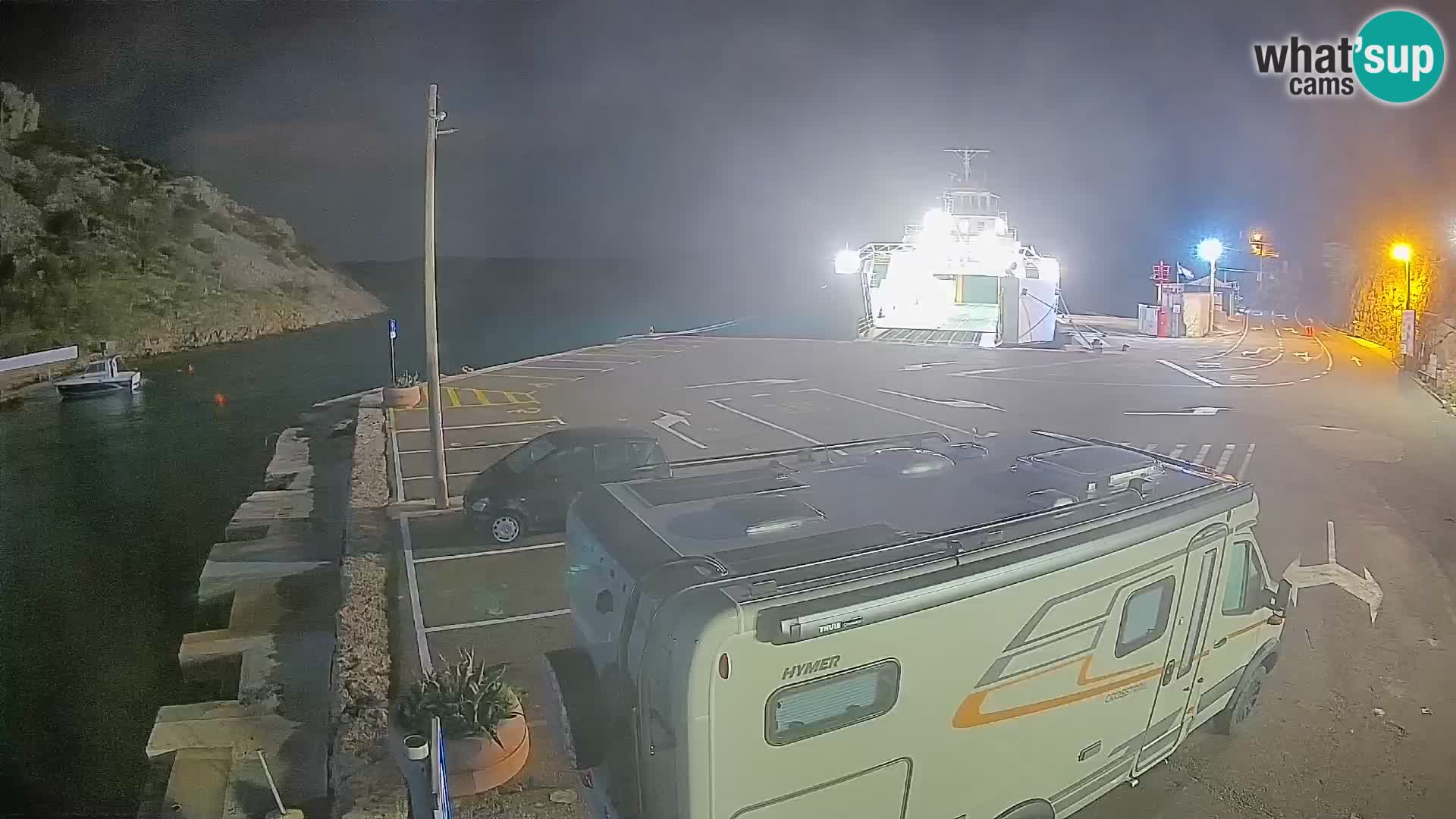 Webcam Prizna ferry port to Pag island