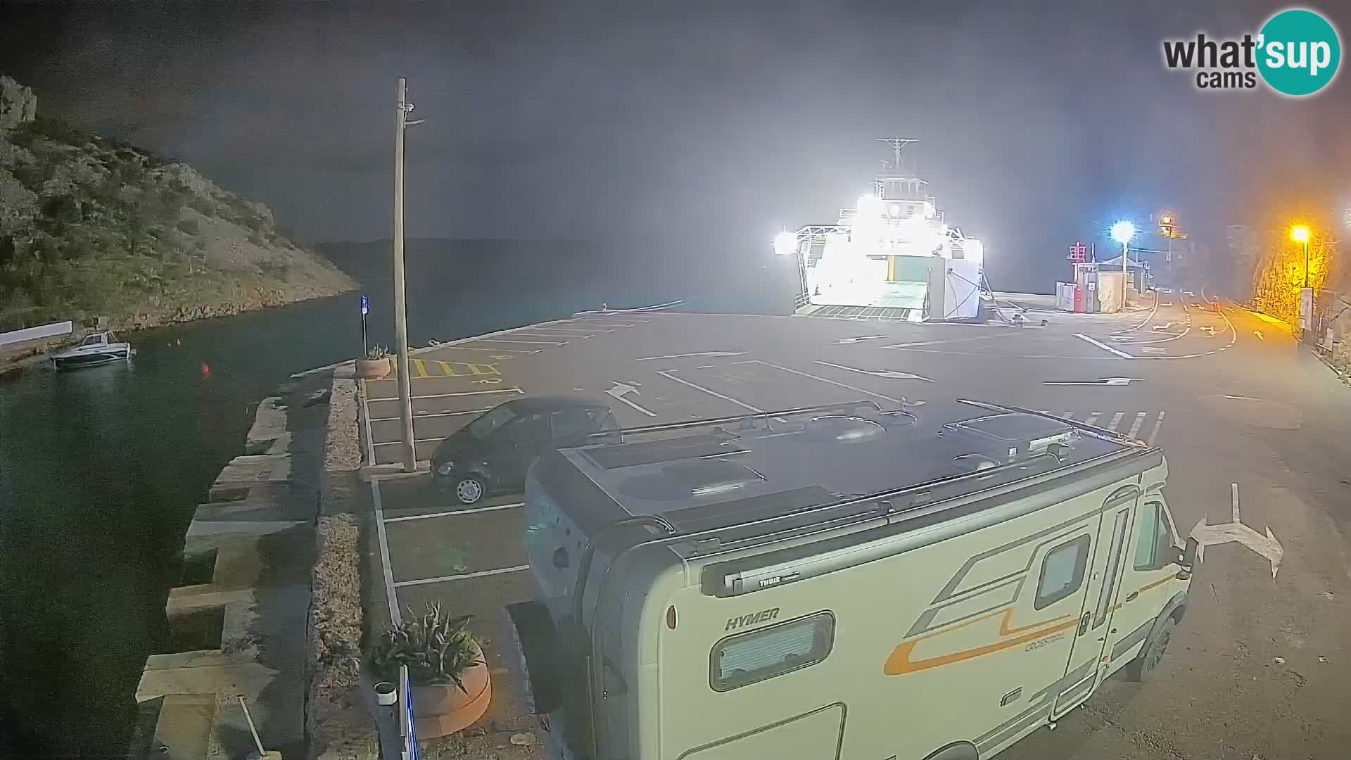 Webcam Prizna ferry port to Pag island