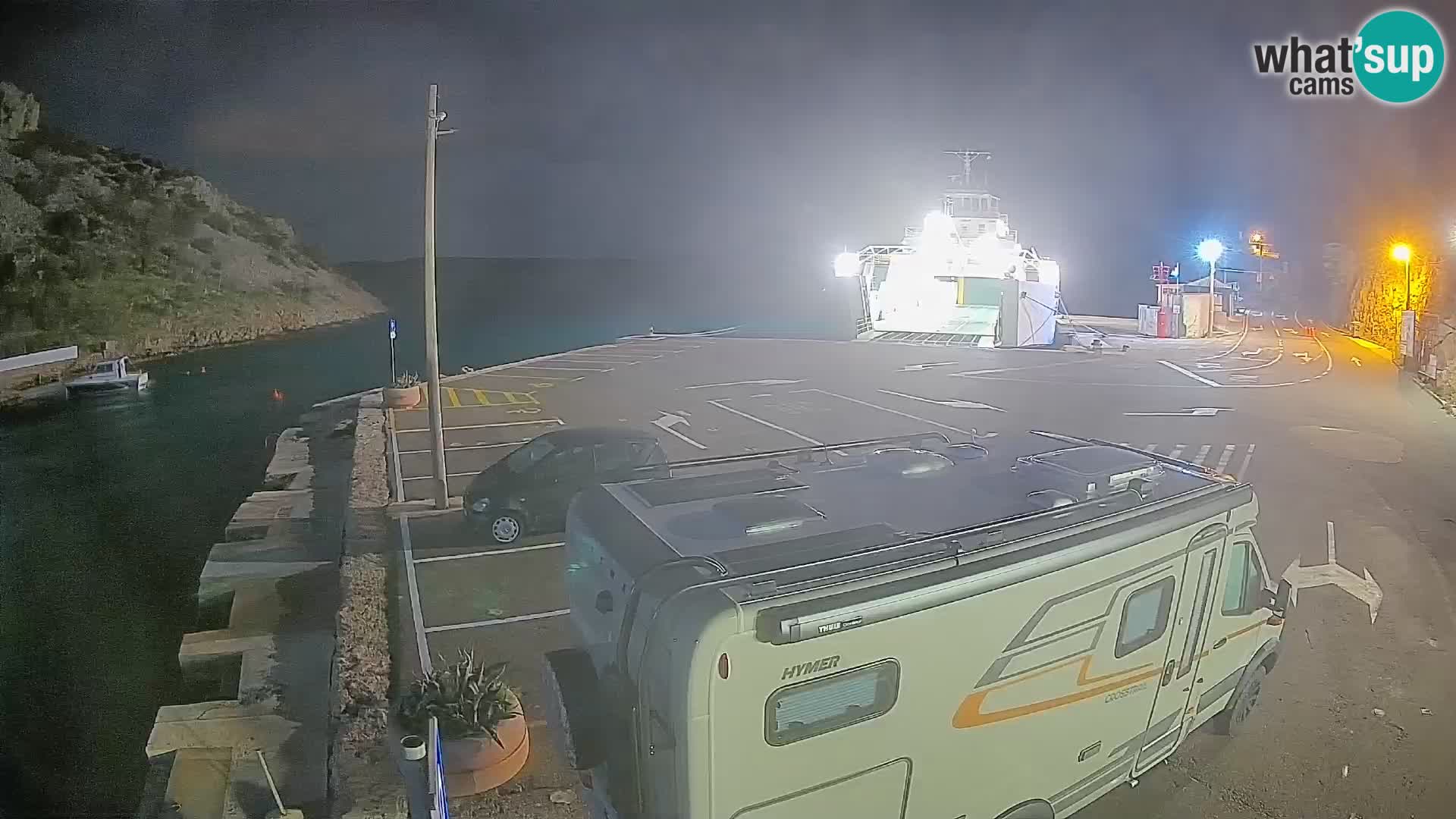 Webcam Prizna ferry port to Pag island