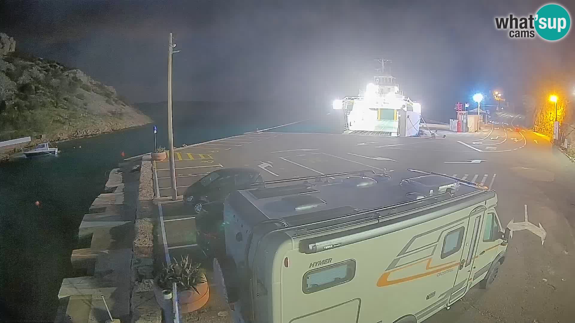 Webcam port de ferry de Prizna – vers l’île de Pag