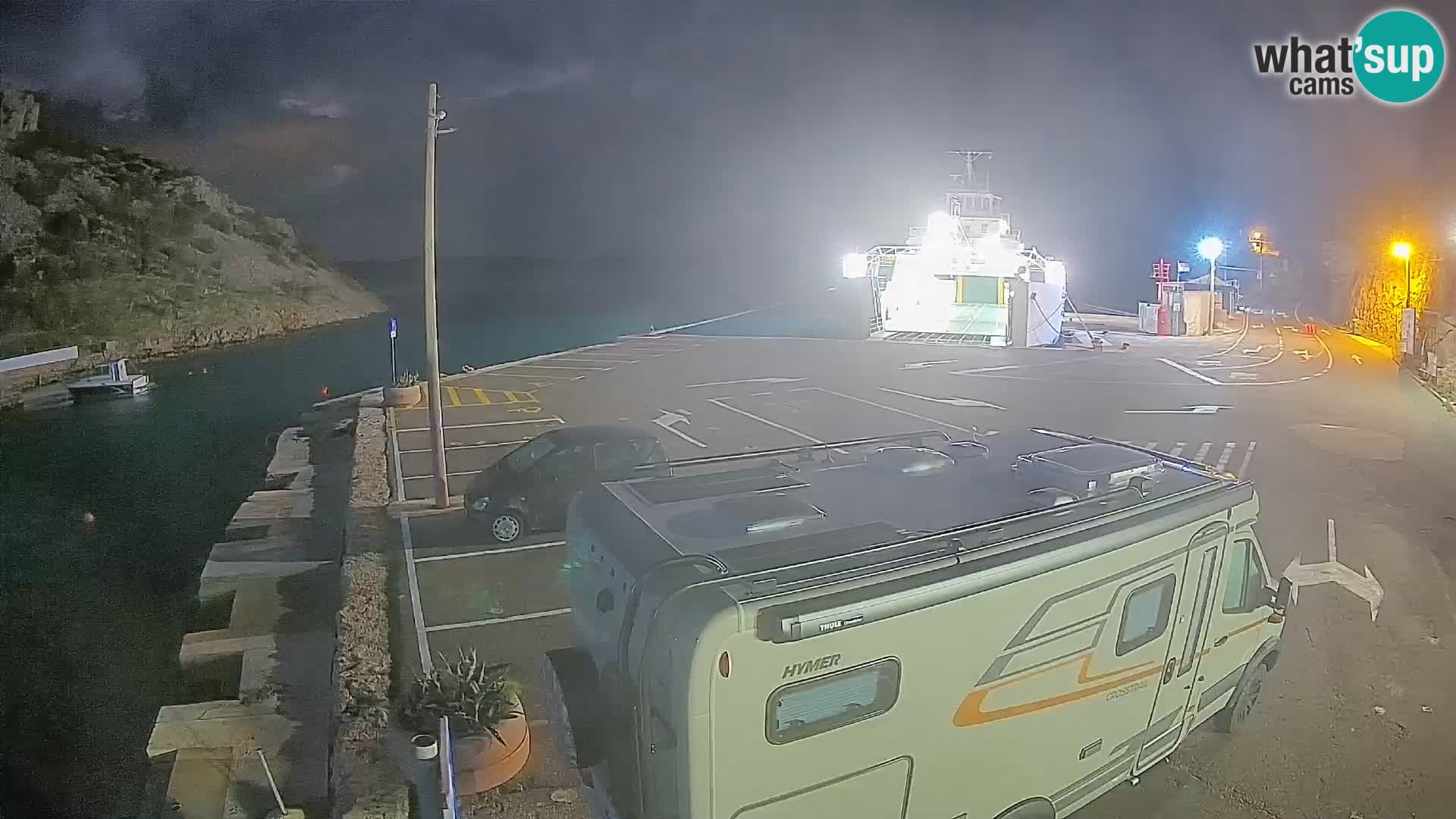 Webcam Prizna ferry port to Pag island