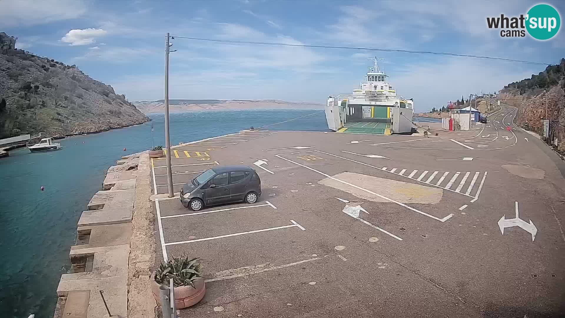 Webcam Fährhafen Prizna – zur Insel Pag