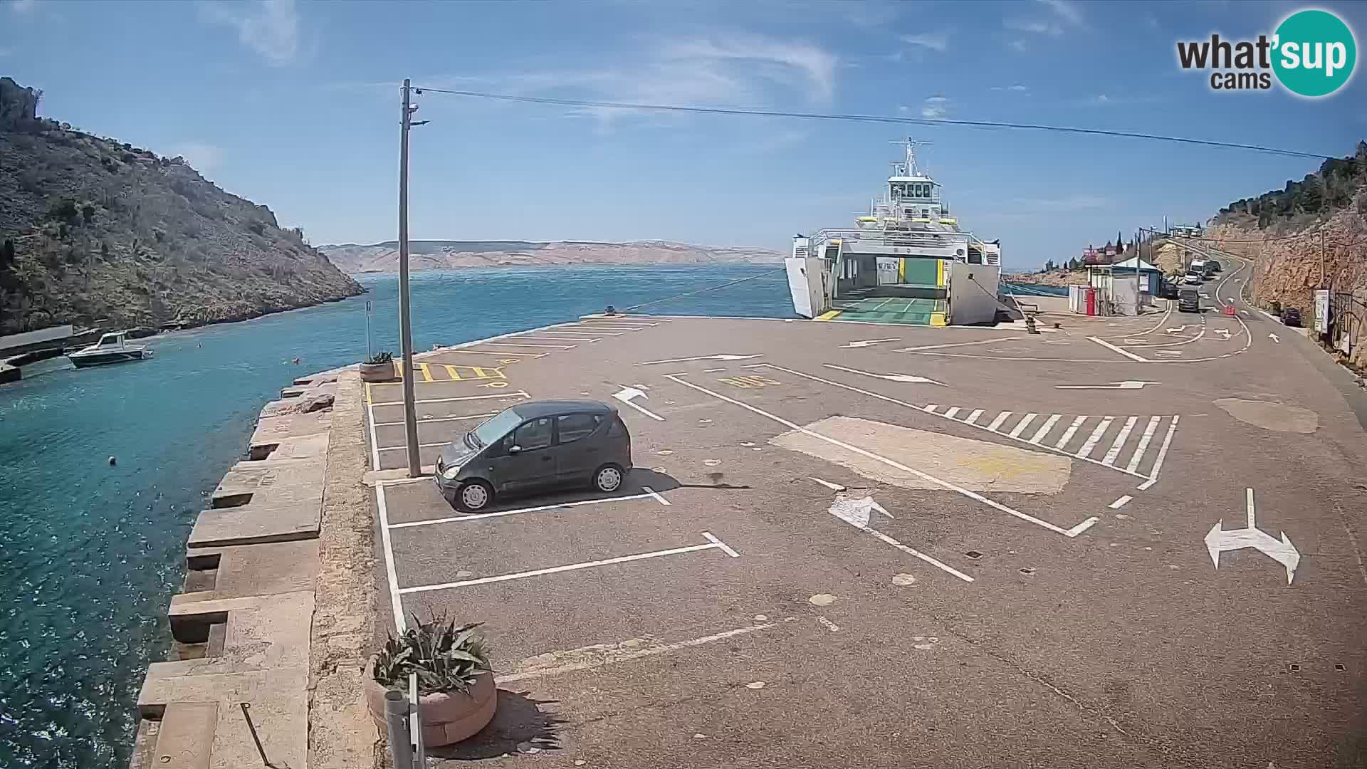 Webcam port de ferry de Prizna – vers l’île de Pag