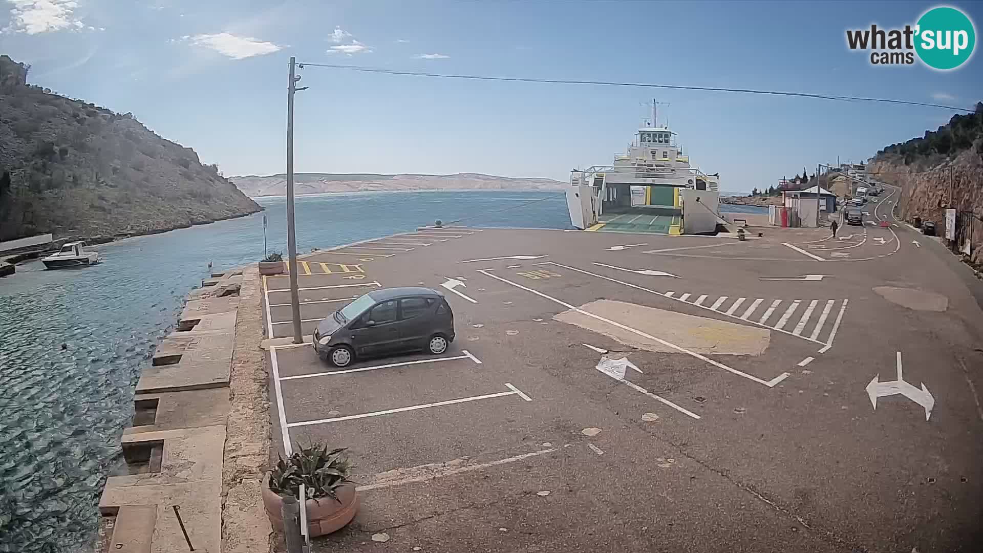 Webcam port de ferry de Prizna – vers l’île de Pag