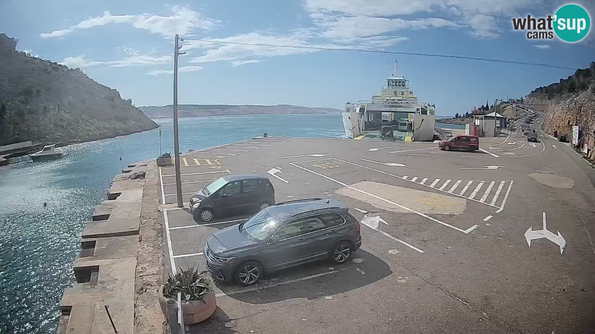 Webcam Fährhafen Prizna – zur Insel Pag