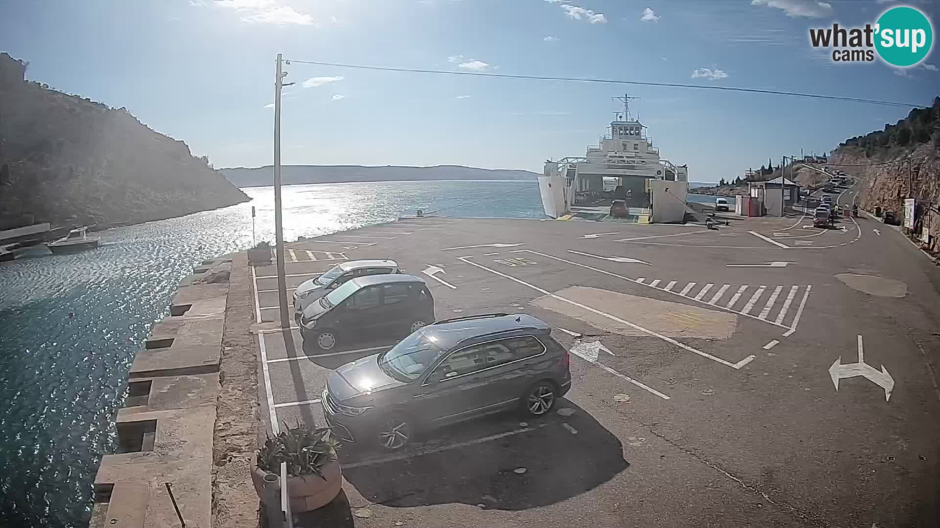 Webcam port de ferry de Prizna – vers l’île de Pag