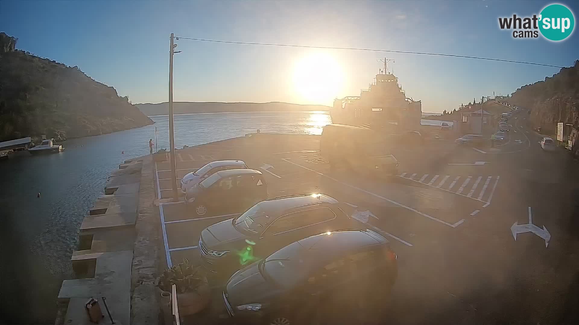 Webcam Prizna ferry port to Pag island