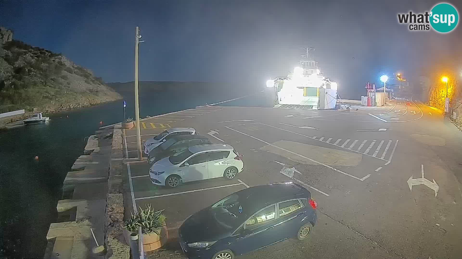 Webcam port de ferry de Prizna – vers l’île de Pag