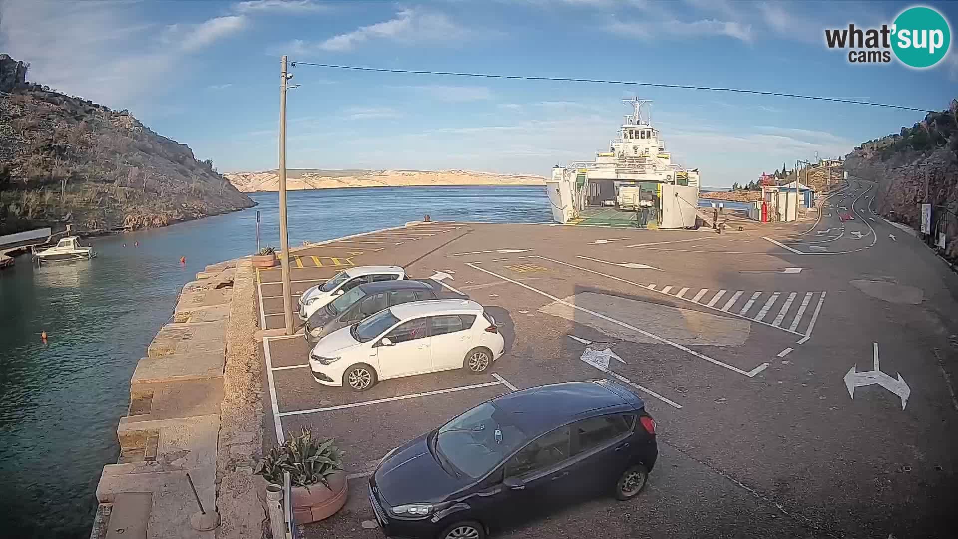 Webcam Fährhafen Prizna – zur Insel Pag