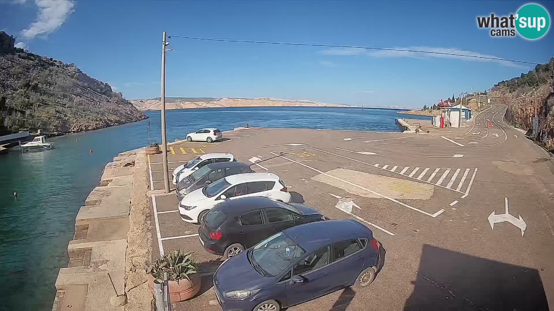 Webcam port de ferry de Prizna – vers l’île de Pag