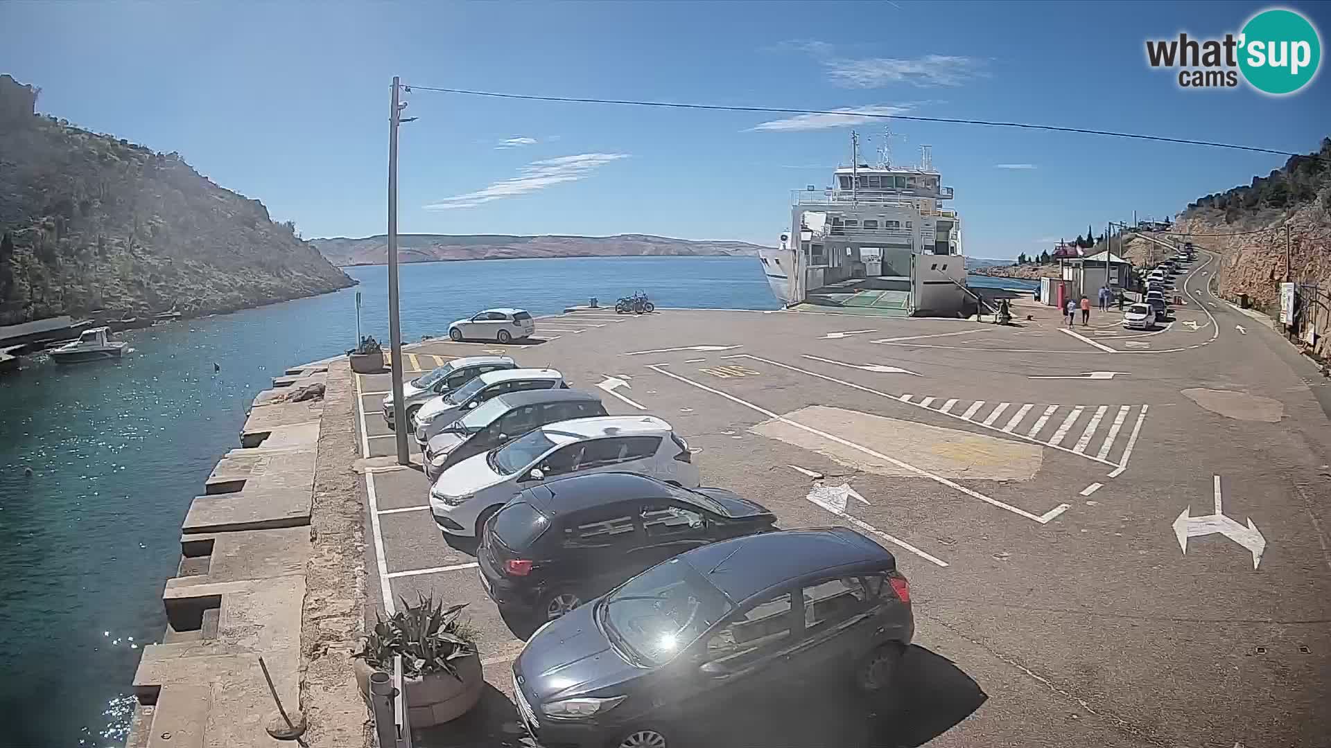 Webcam port de ferry de Prizna – vers l’île de Pag