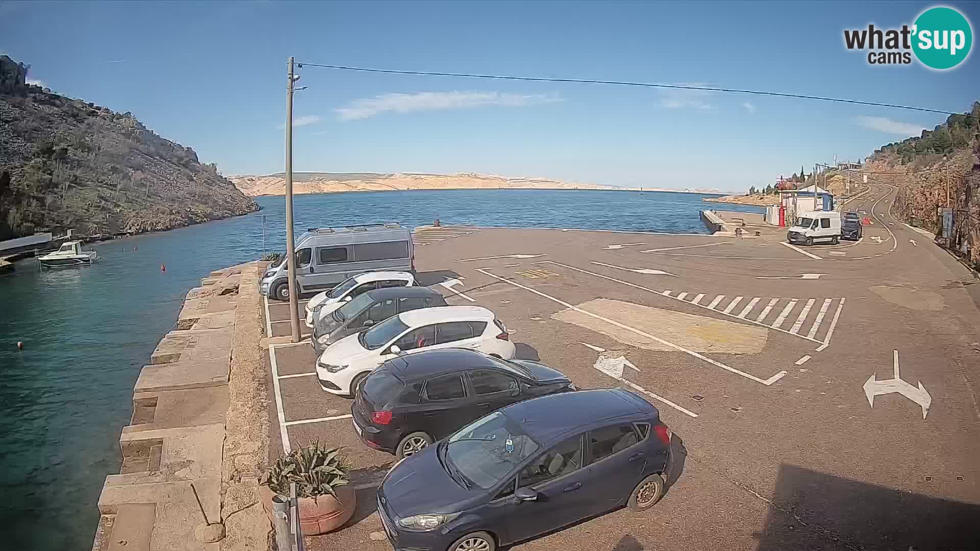 Webcam Fährhafen Prizna – zur Insel Pag