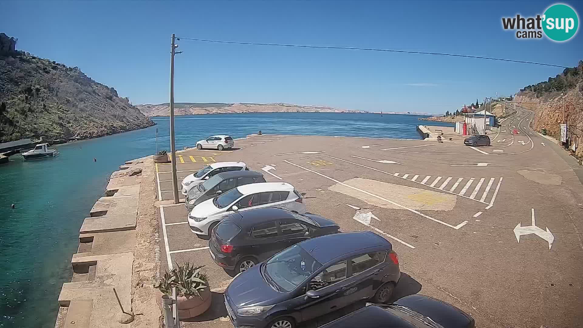 Webcam Fährhafen Prizna – zur Insel Pag