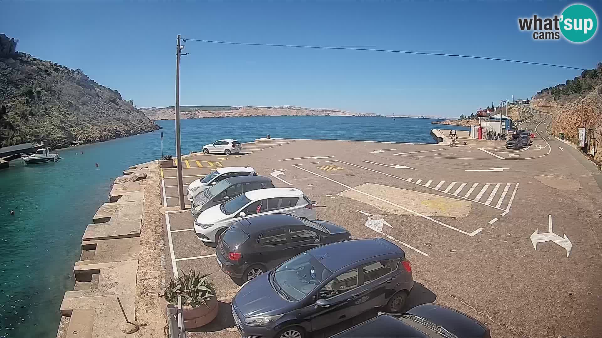 Webcam Prizna ferry port to Pag island