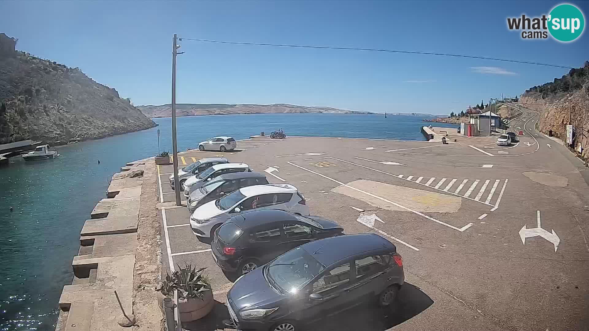 Webcam Prizna ferry port to Pag island