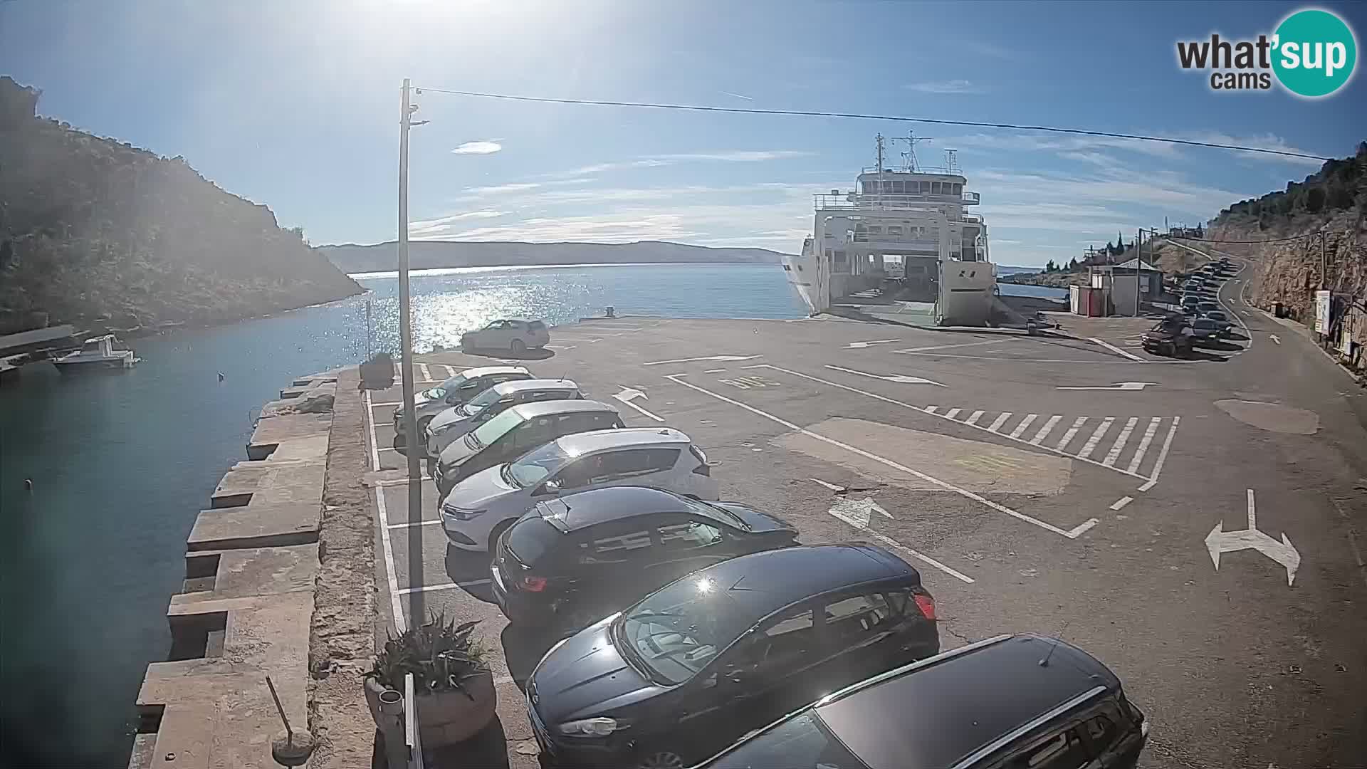 Webcam Prizna ferry port to Pag island