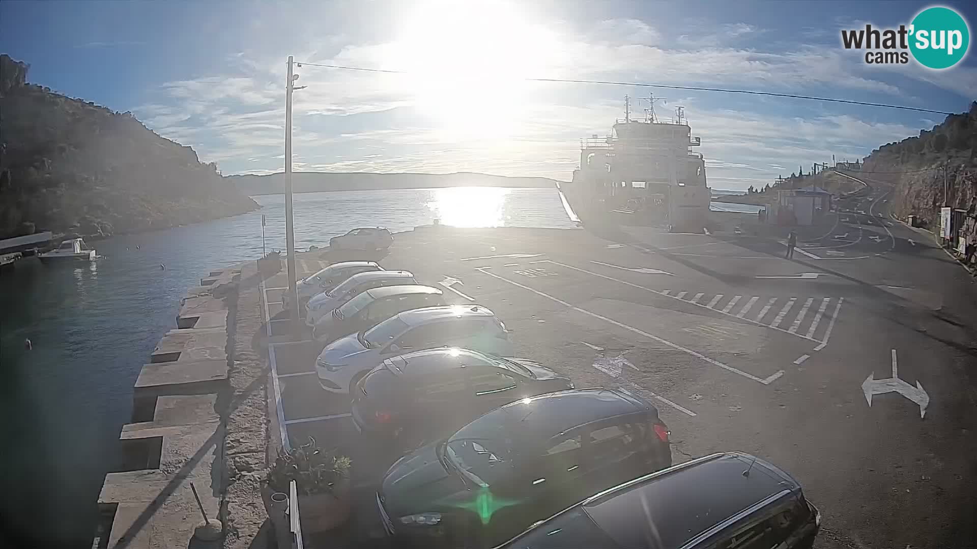Webcam port de ferry de Prizna – vers l’île de Pag