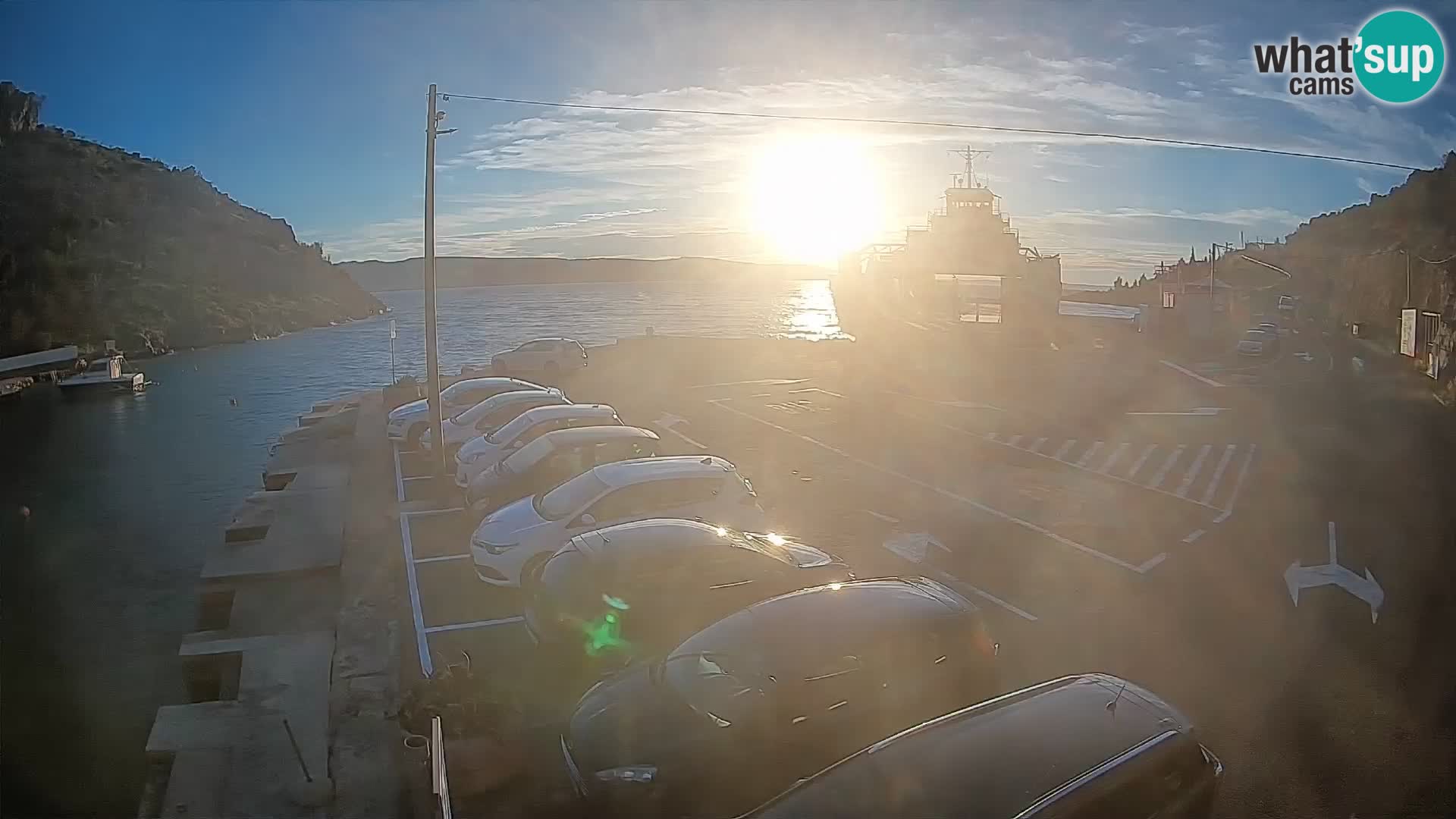 Webcam port de ferry de Prizna – vers l’île de Pag