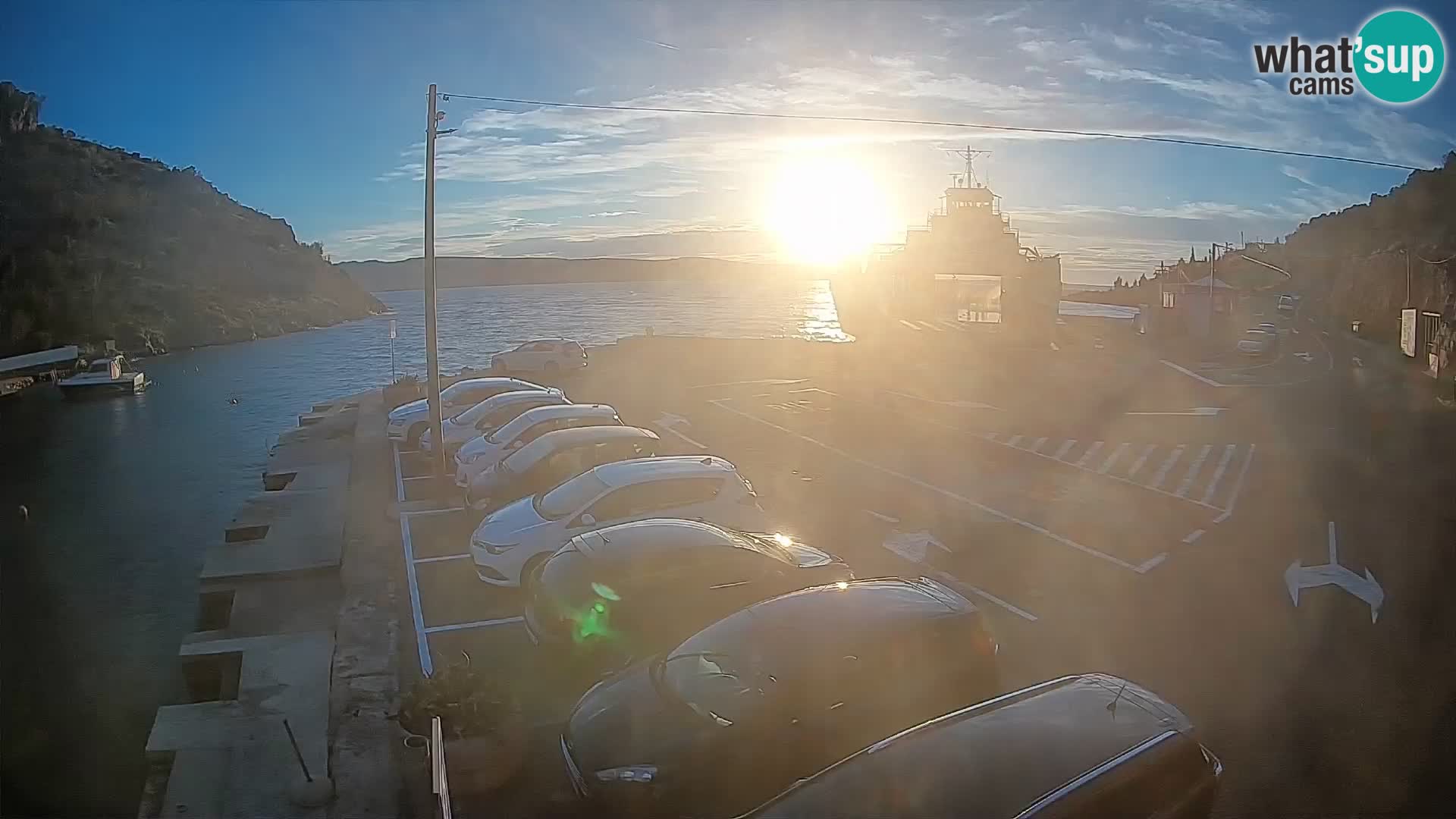 Webcam Fährhafen Prizna – zur Insel Pag