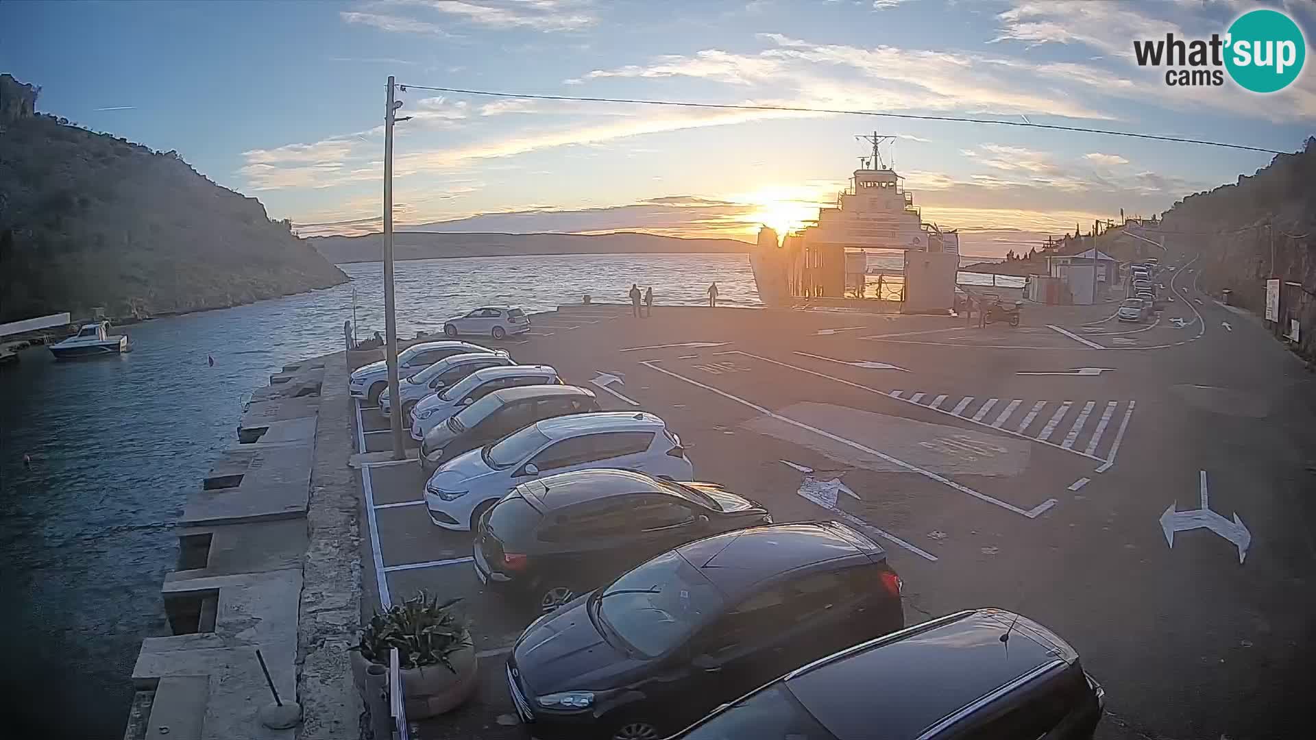 Webcam Fährhafen Prizna – zur Insel Pag