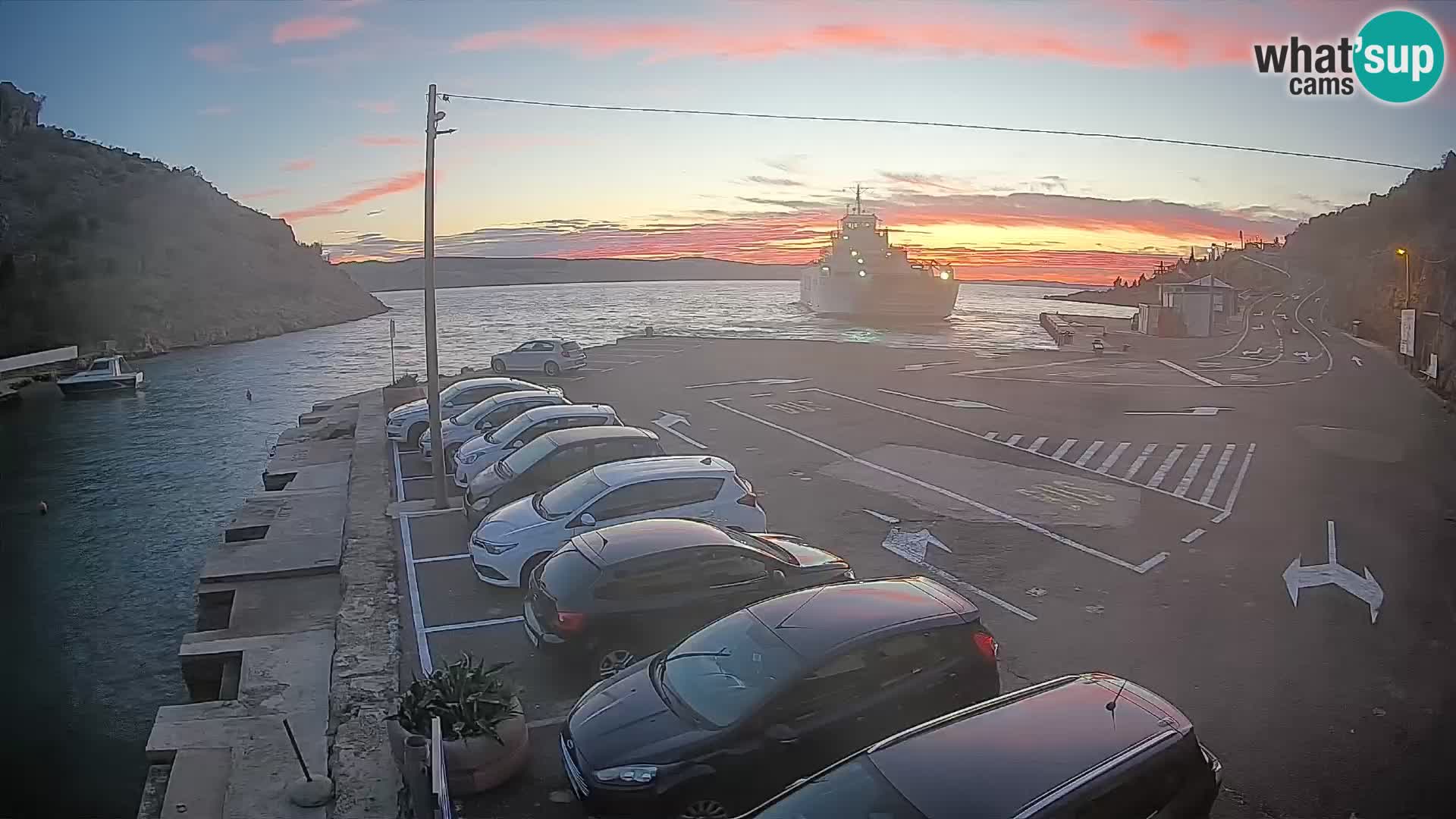 Webcam Fährhafen Prizna – zur Insel Pag