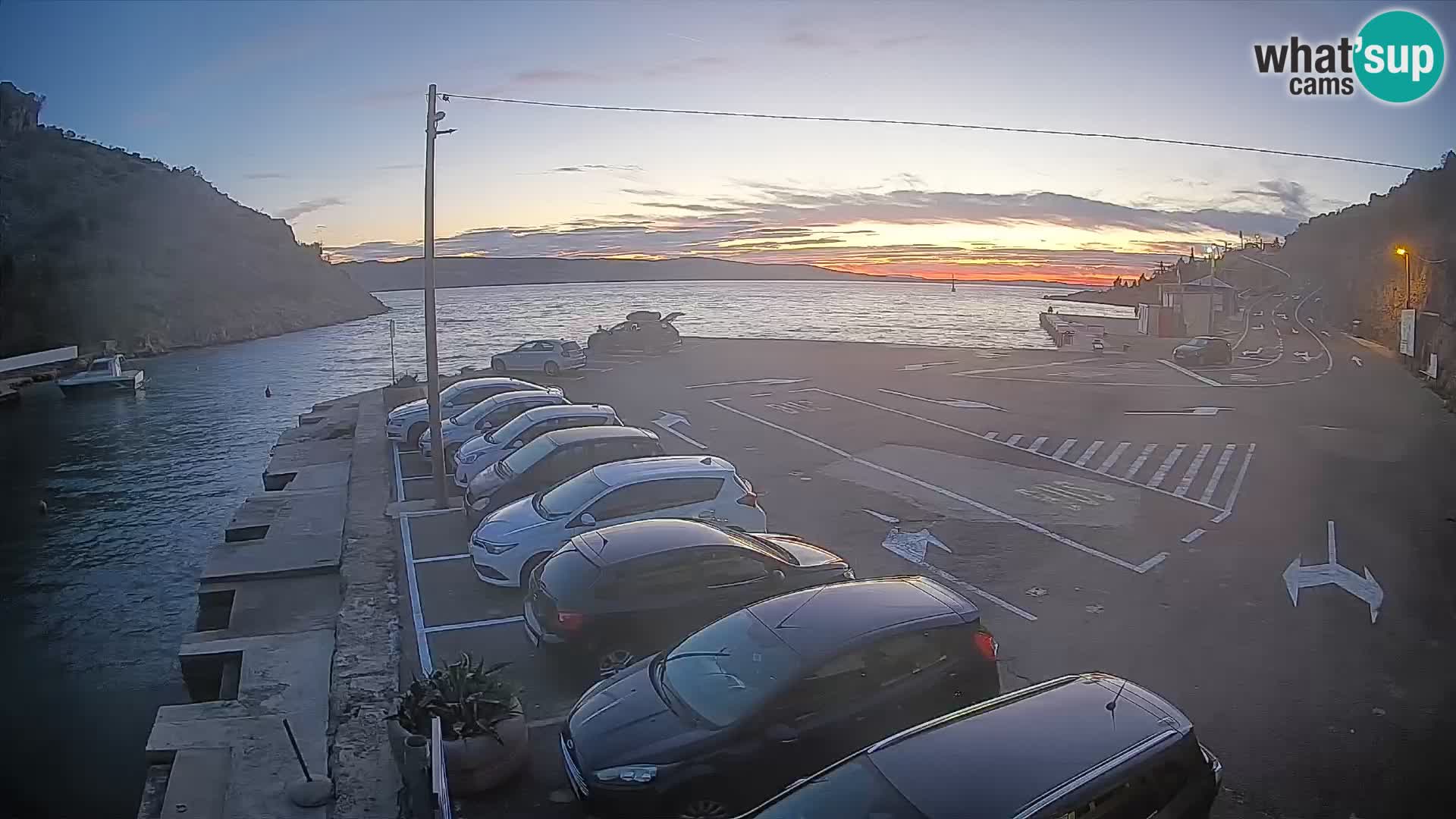 Webcam port de ferry de Prizna – vers l’île de Pag