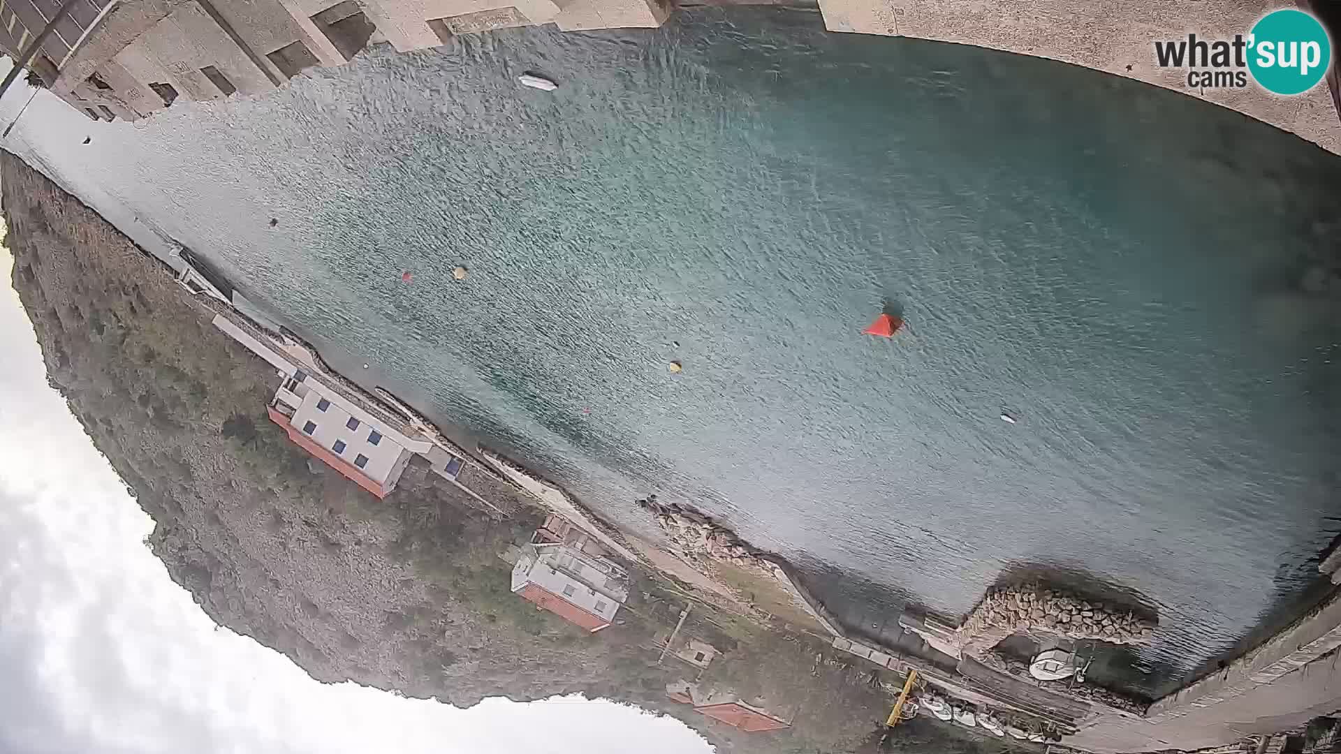 Web kamera trajektna luka Prizna – prema otoku Pag