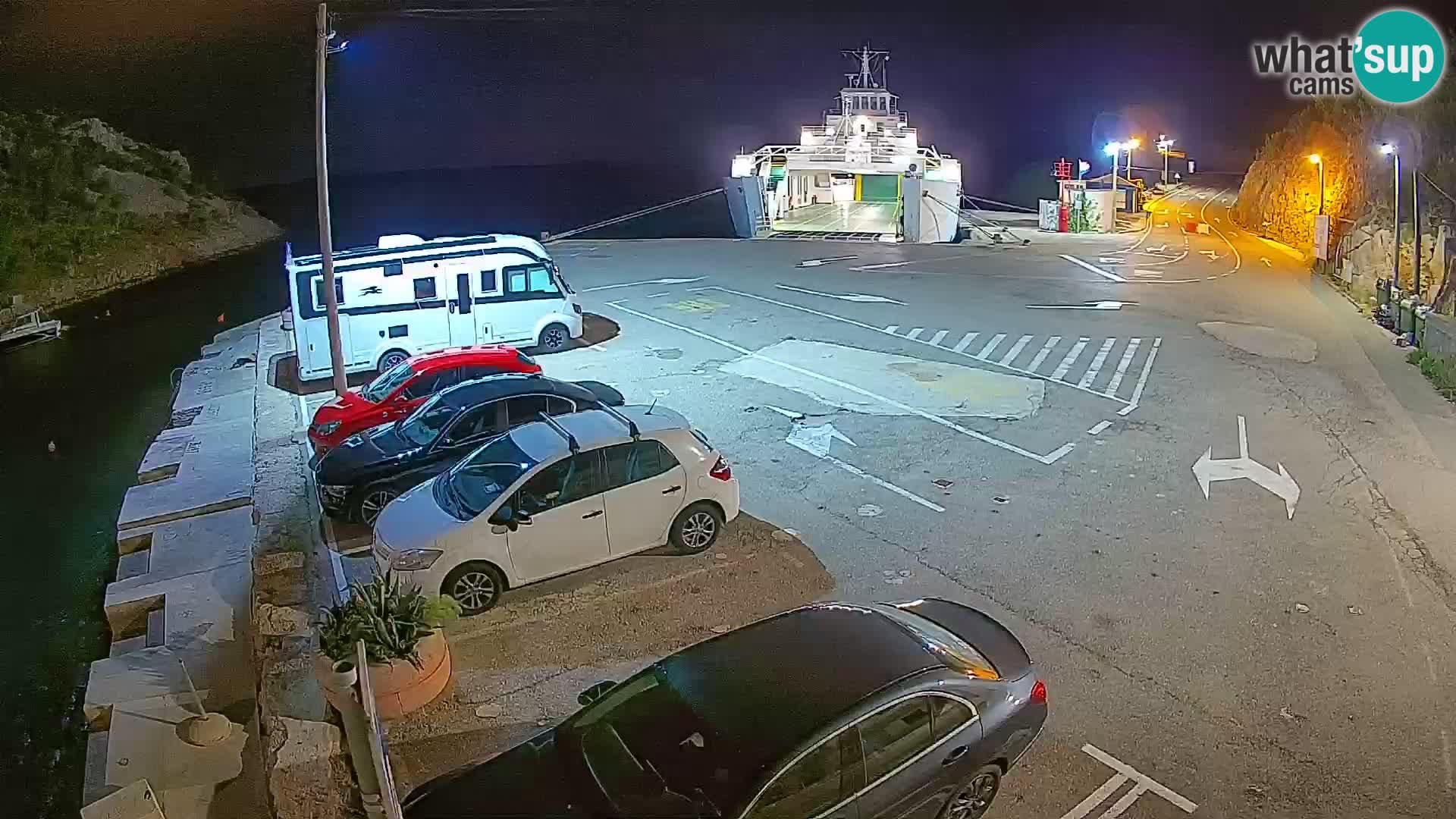 Webcam port de ferry de Prizna – vers l’île de Pag