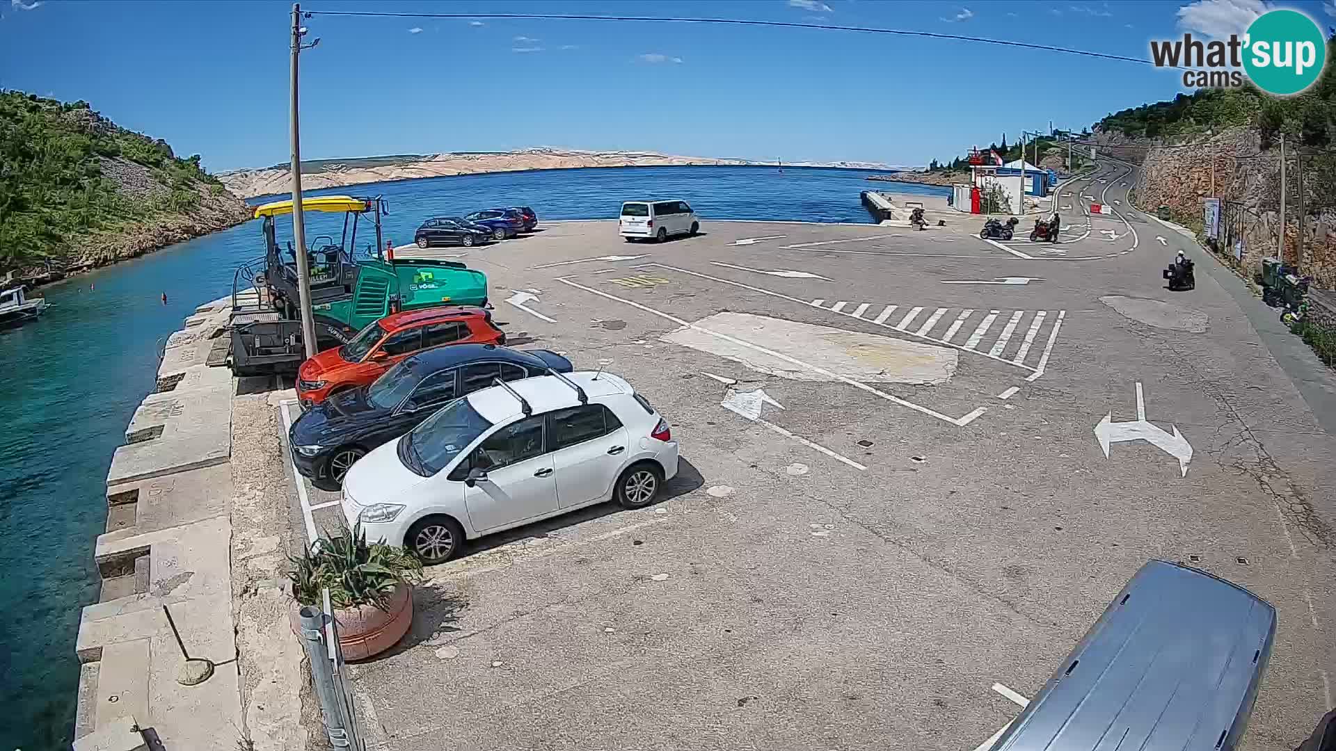 Webcam port de ferry de Prizna – vers l’île de Pag