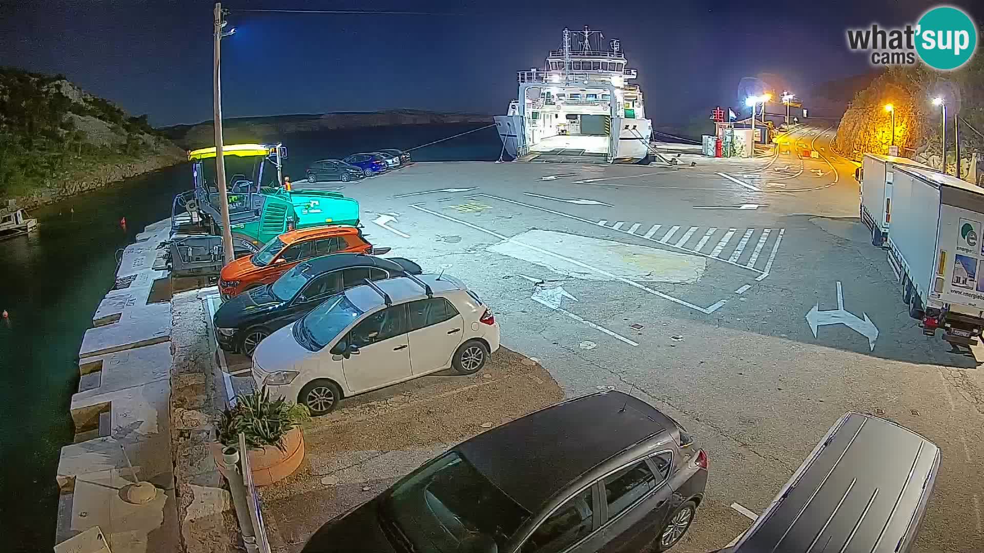 Webcam port de ferry de Prizna – vers l’île de Pag