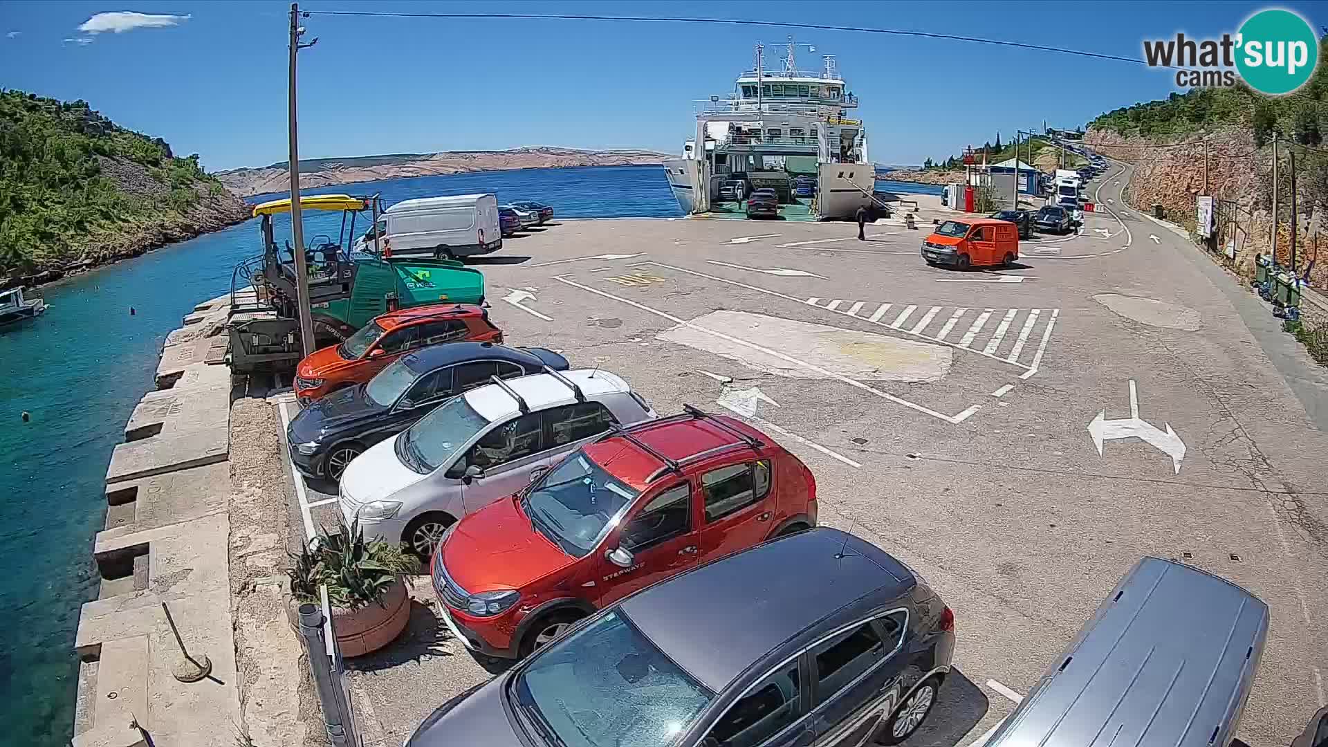 Webcam port de ferry de Prizna – vers l’île de Pag