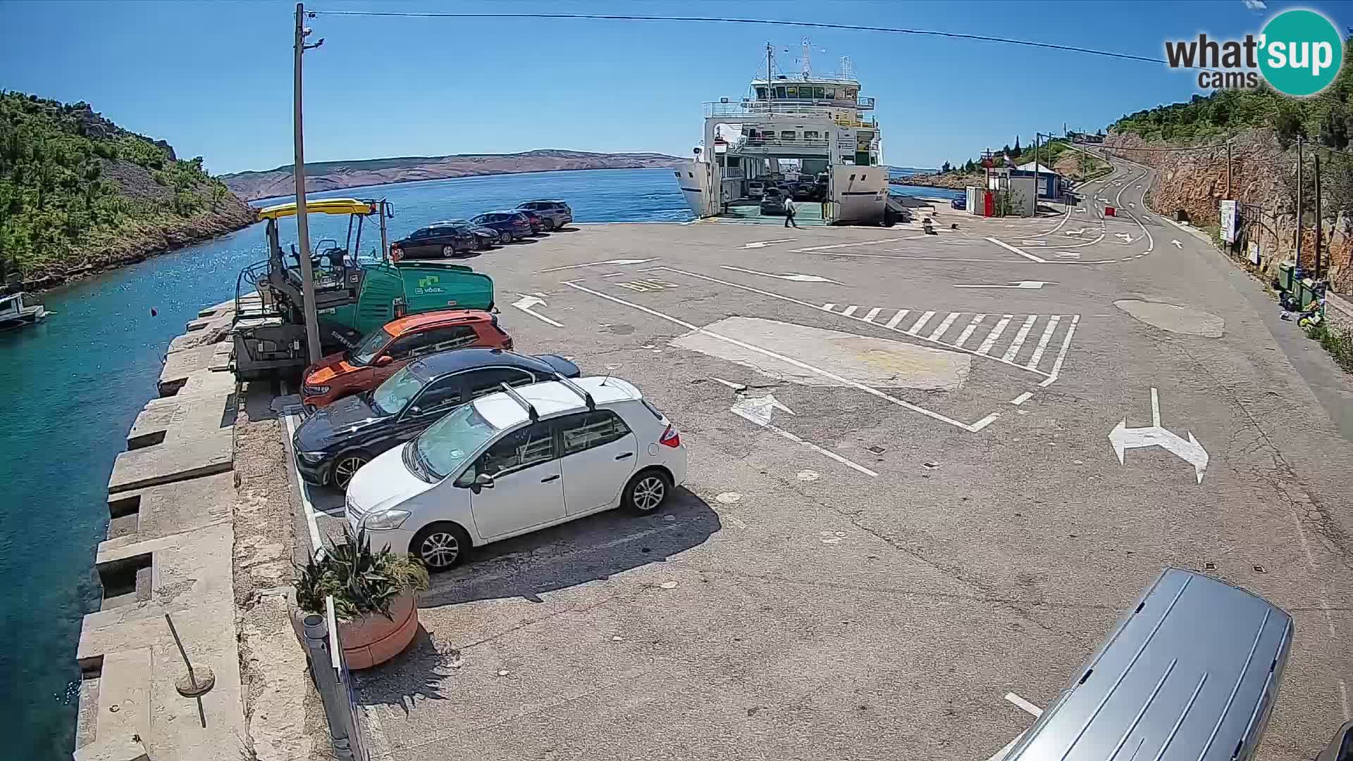 Webcam Fährhafen Prizna – zur Insel Pag