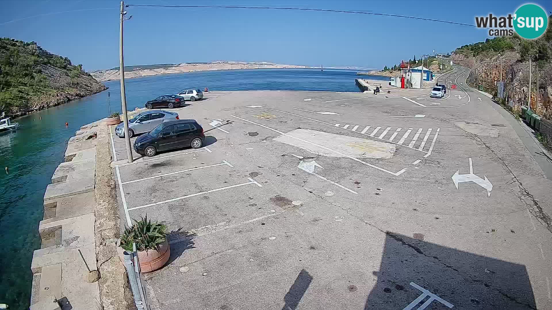 Webcam port de ferry de Prizna – vers l’île de Pag