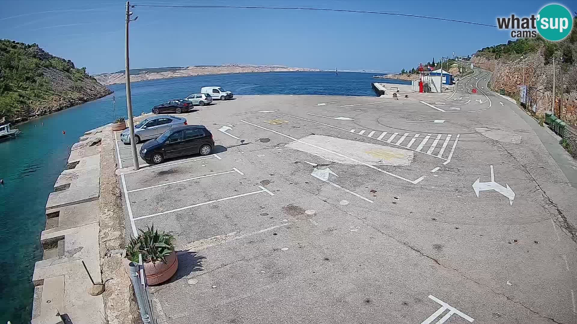 Webcam Prizna ferry port to Pag island