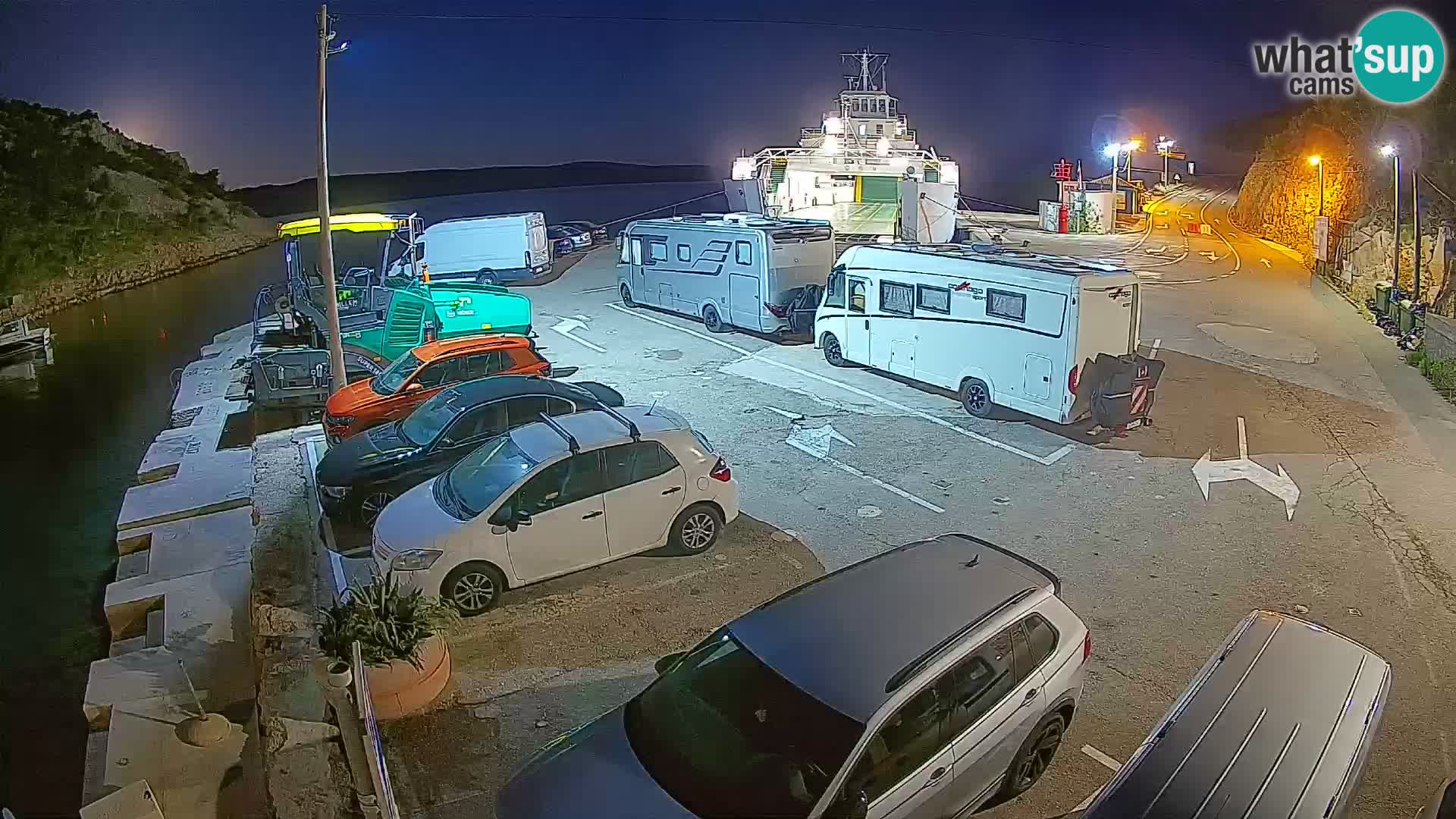 Webcam Prizna ferry port to Pag island
