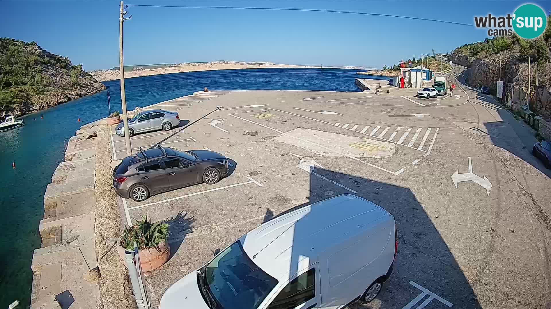Webcam port de ferry de Prizna – vers l’île de Pag