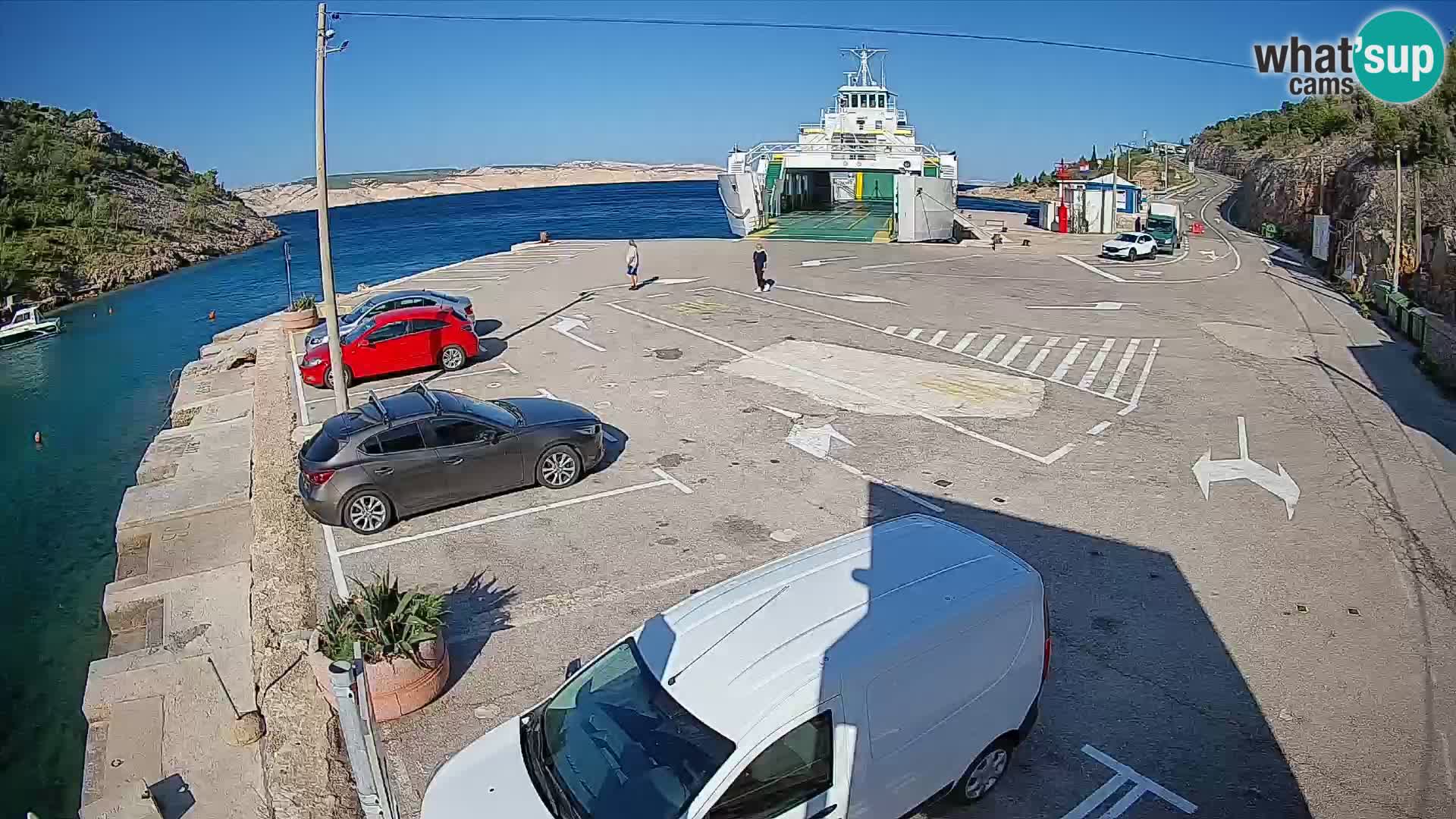 Webcam Fährhafen Prizna – zur Insel Pag