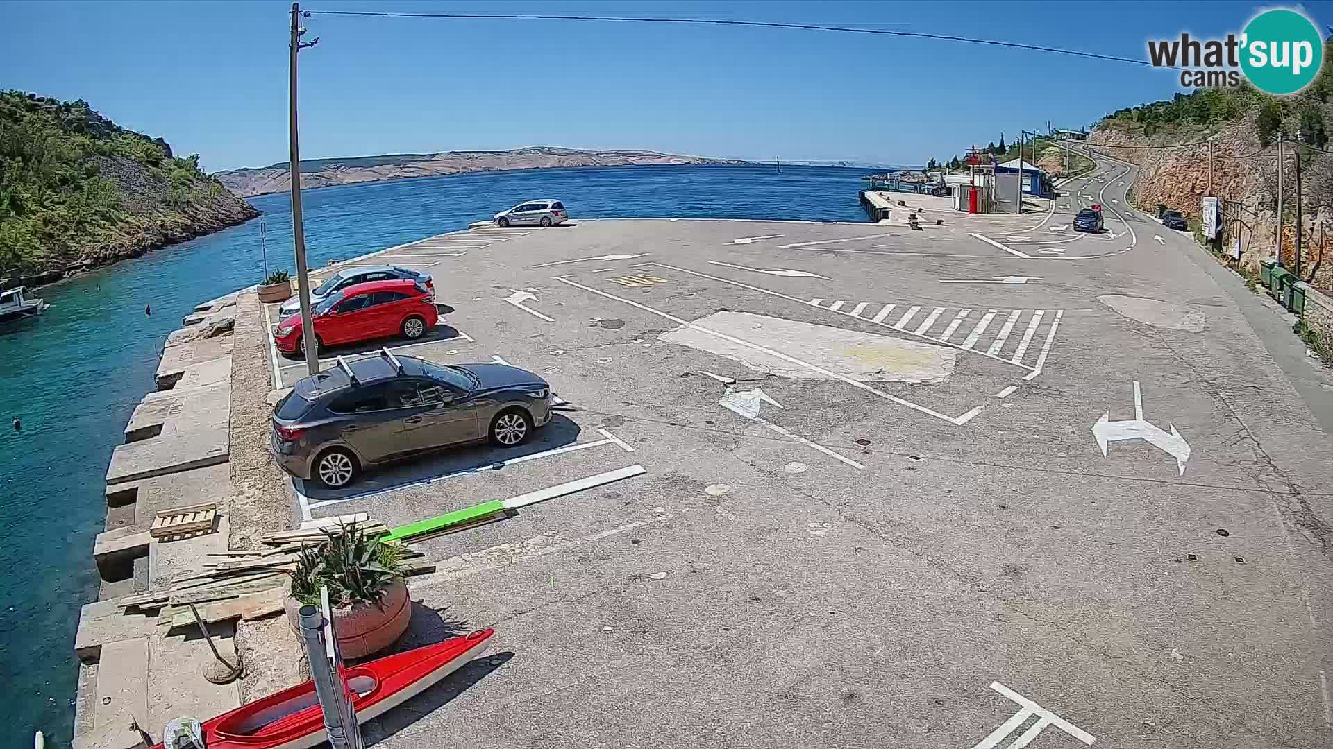 Webcam port de ferry de Prizna – vers l’île de Pag