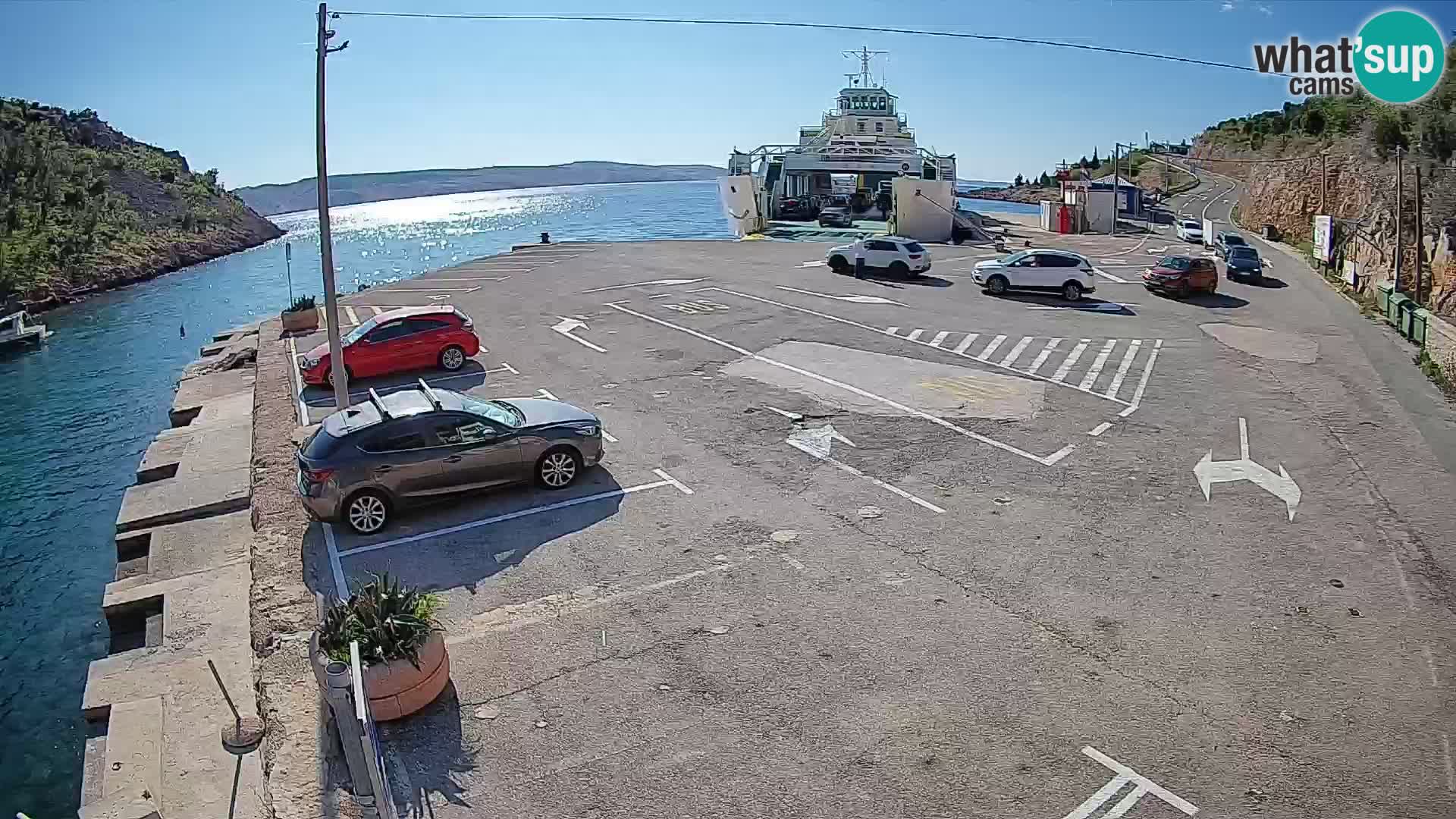 Webcam Prizna ferry port to Pag island