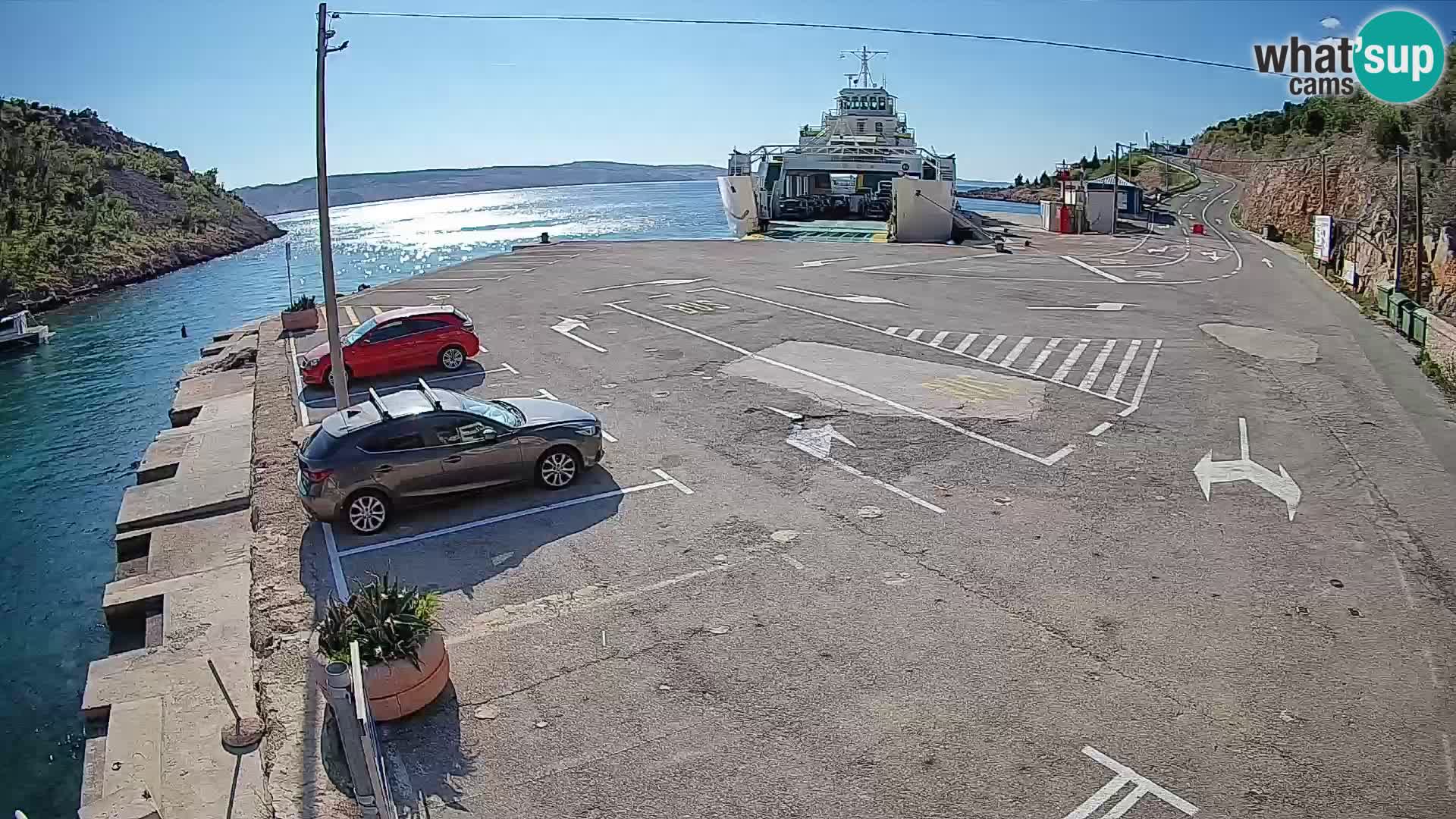 Webcam Prizna ferry port to Pag island