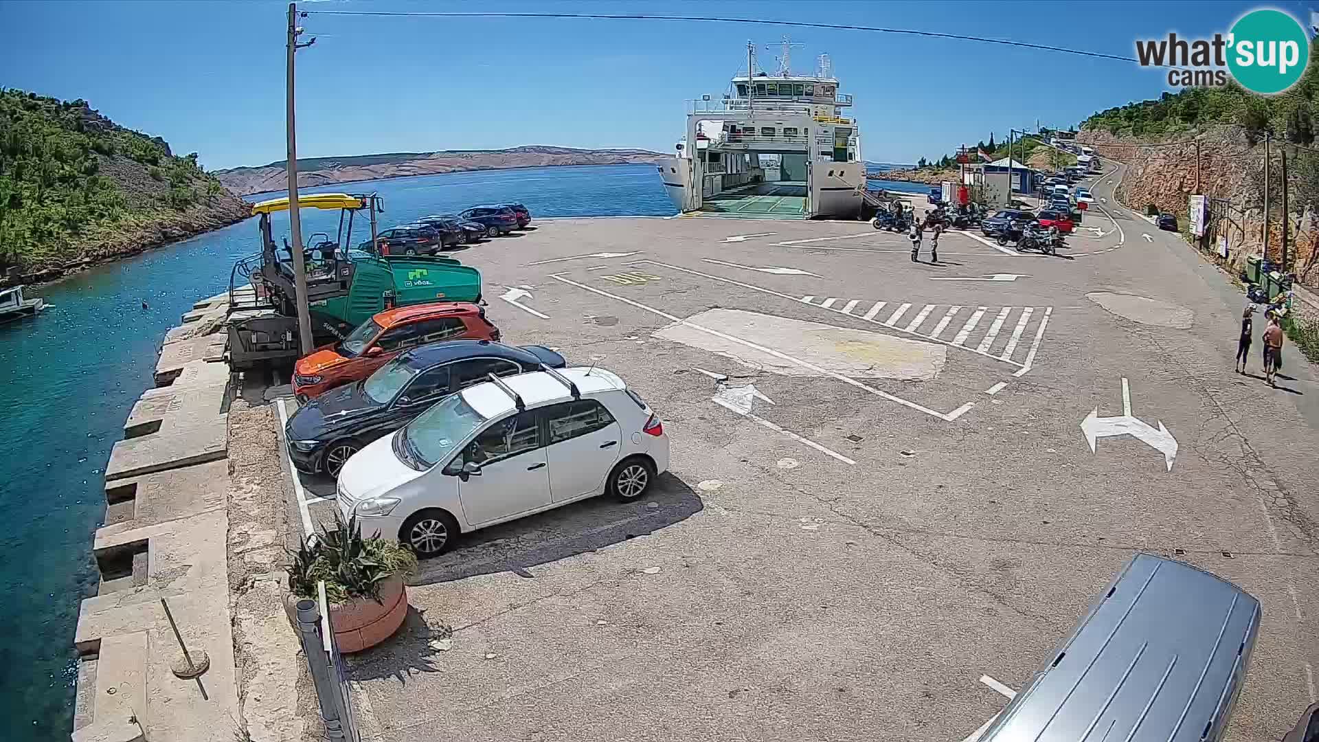 Webcam port de ferry de Prizna – vers l’île de Pag