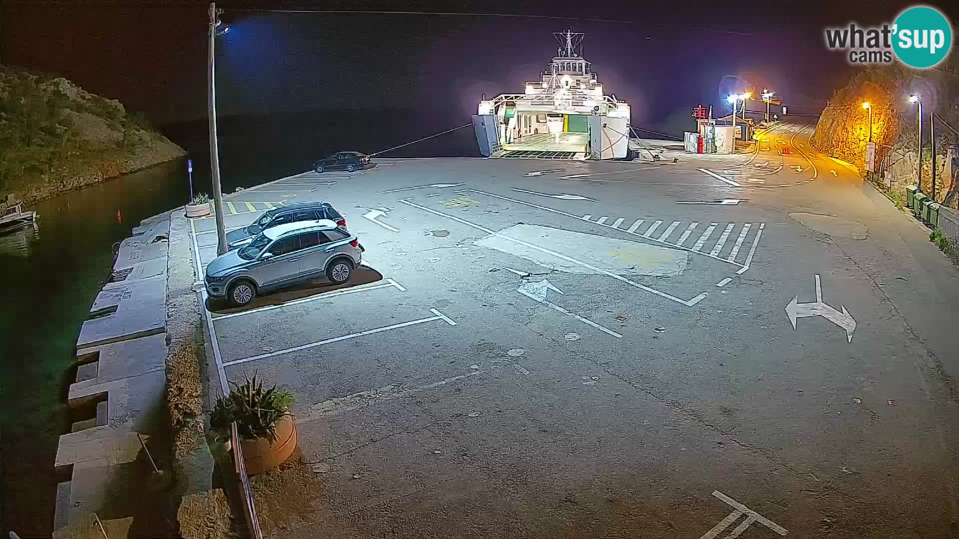 Webcam port de ferry de Prizna – vers l’île de Pag