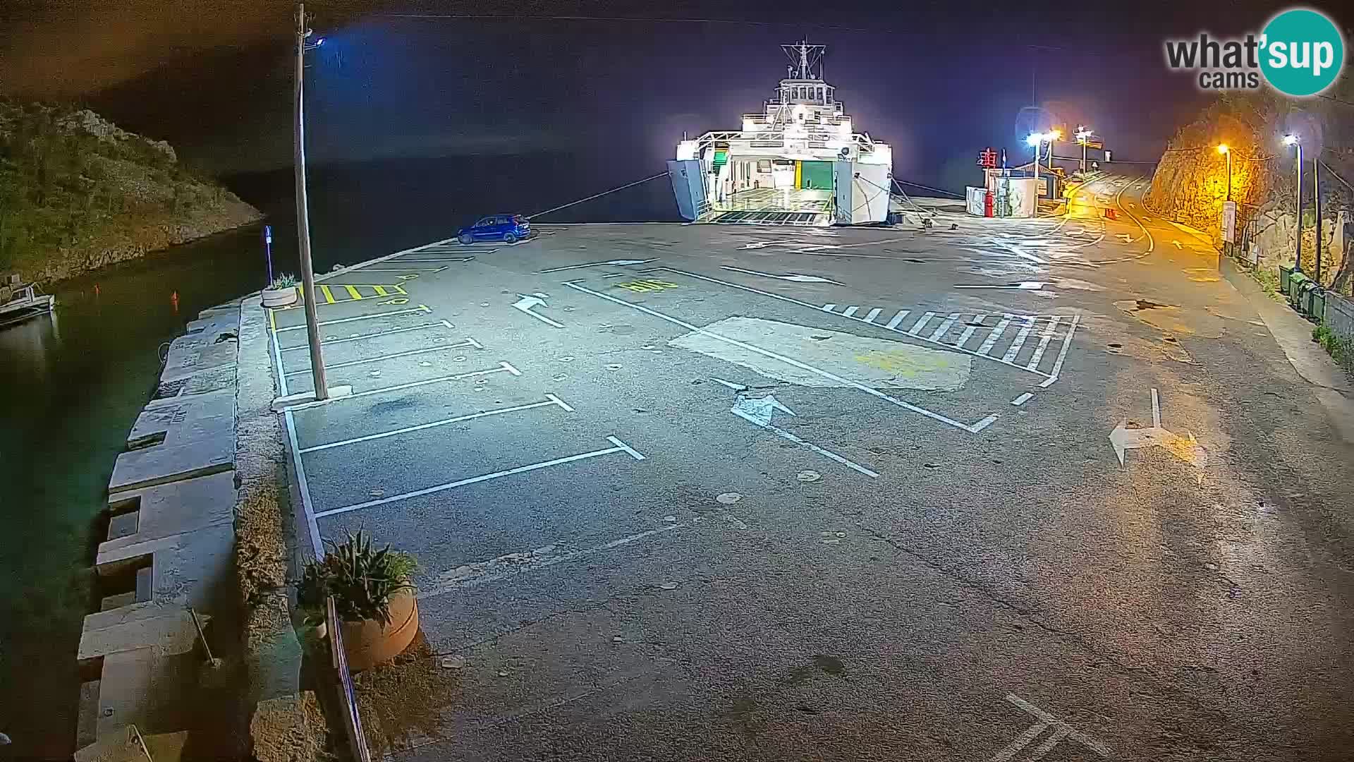 Webcam Prizna ferry port to Pag island