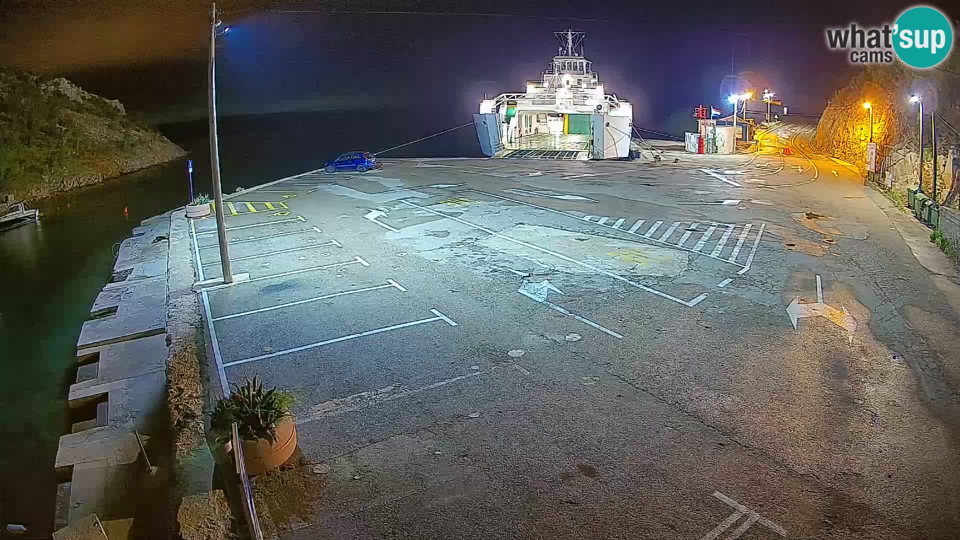 Webcam Prizna ferry port to Pag island