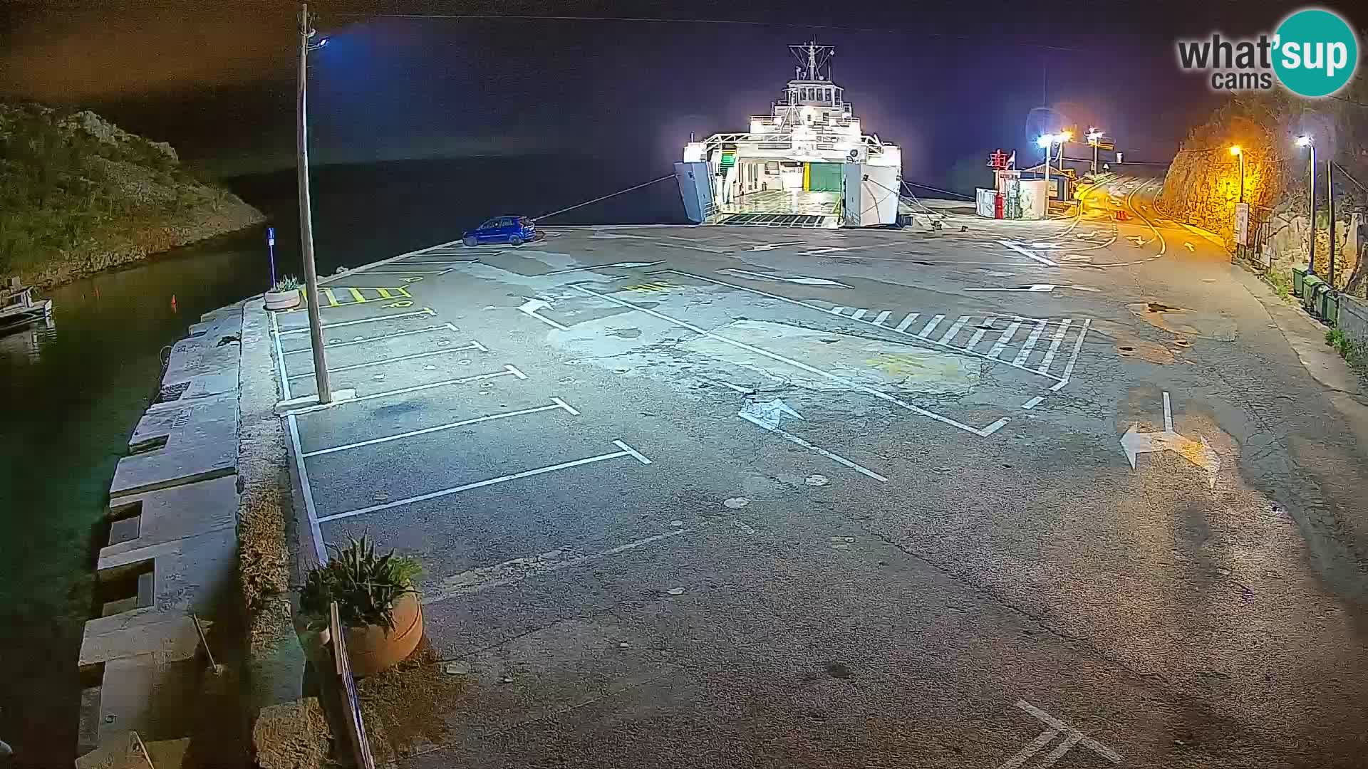 Webcam port de ferry de Prizna – vers l’île de Pag