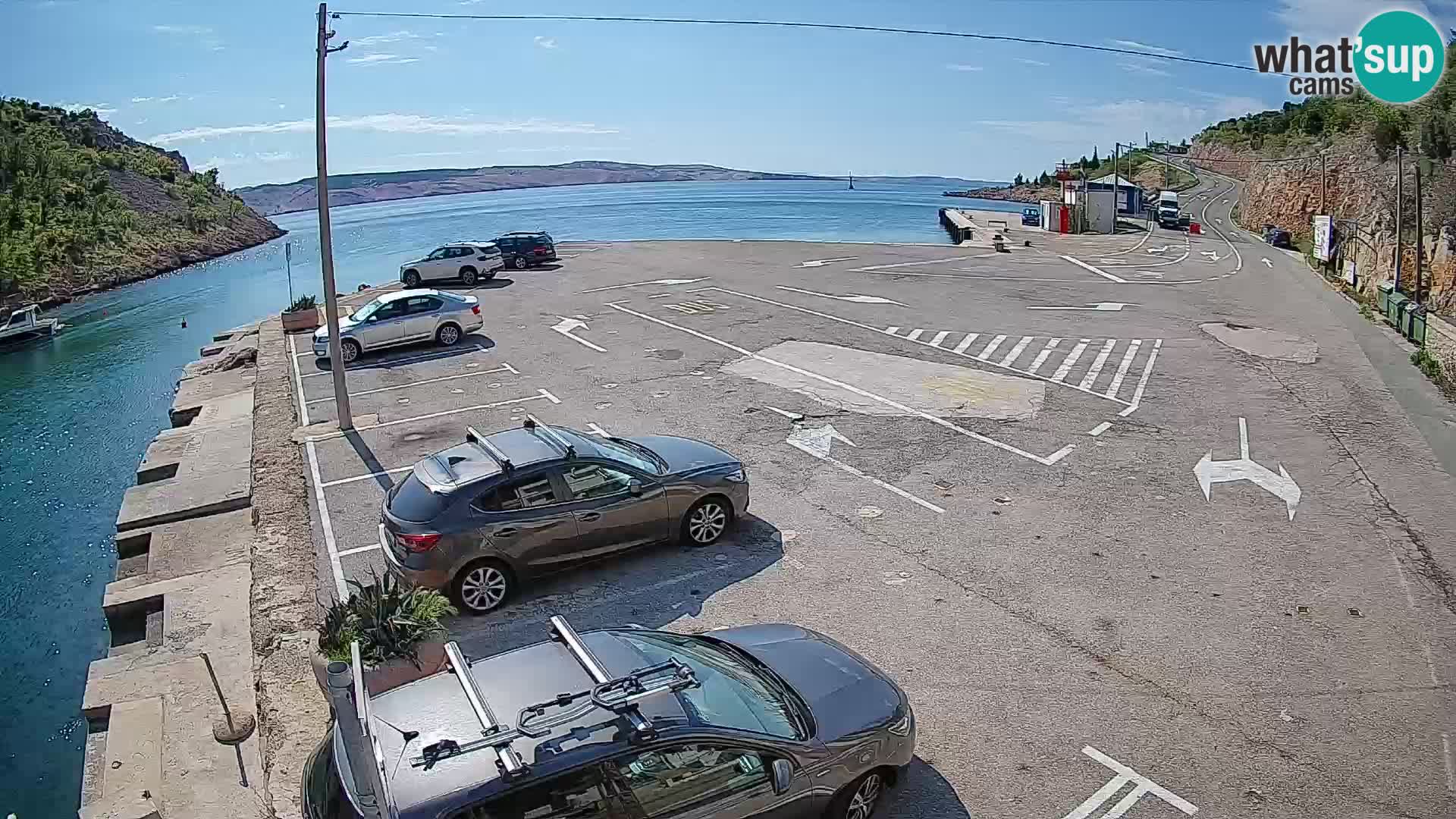 Webcam Prizna ferry port to Pag island