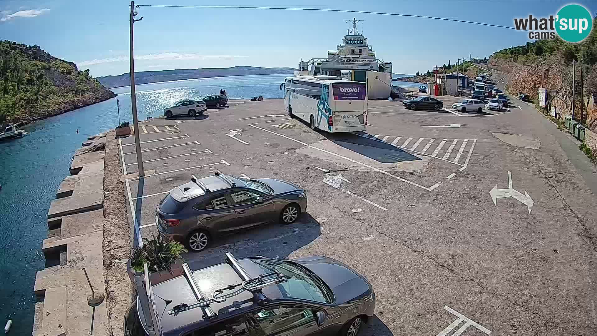 Webcam Prizna ferry port to Pag island