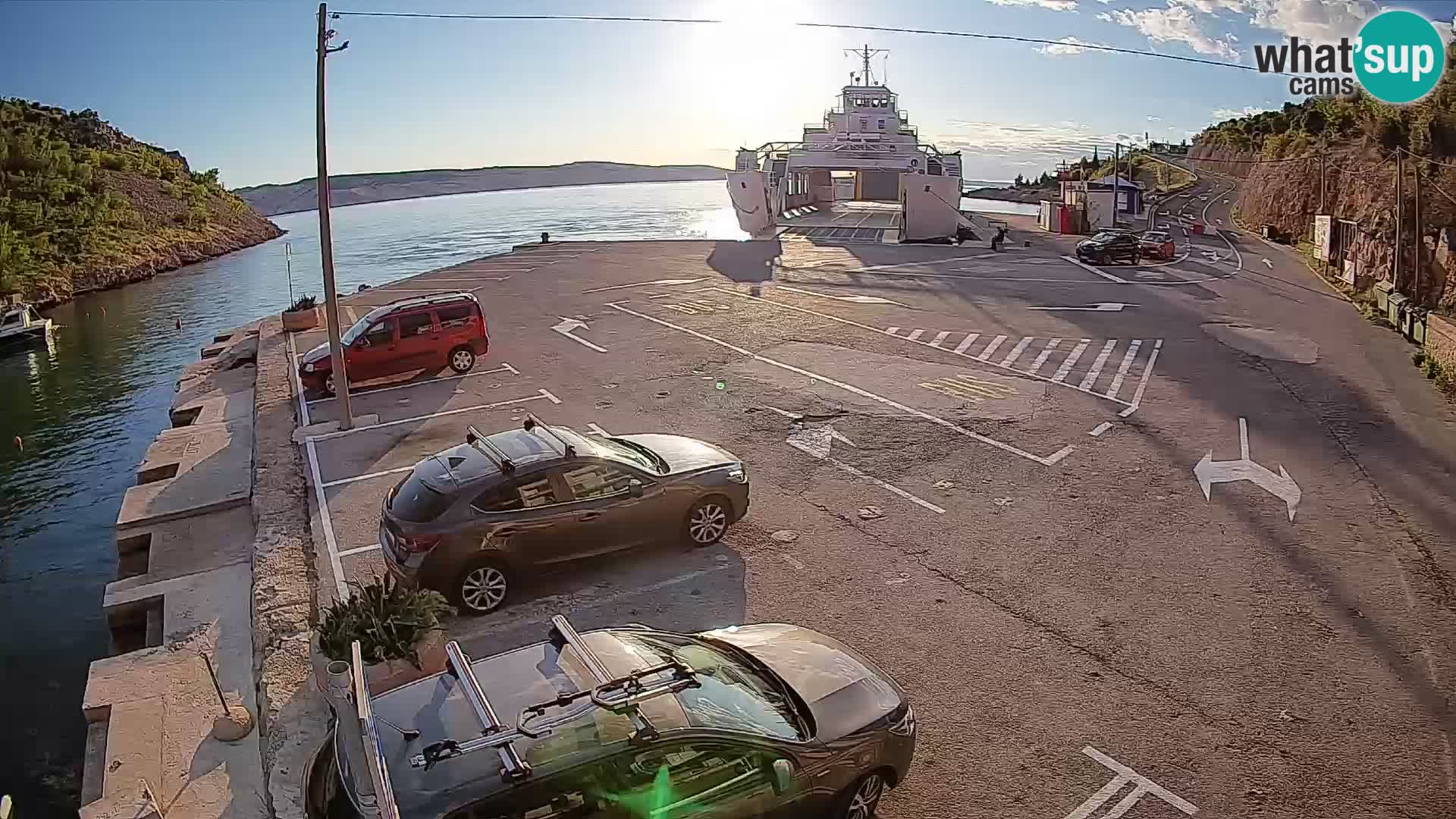 Webcam Fährhafen Prizna – zur Insel Pag