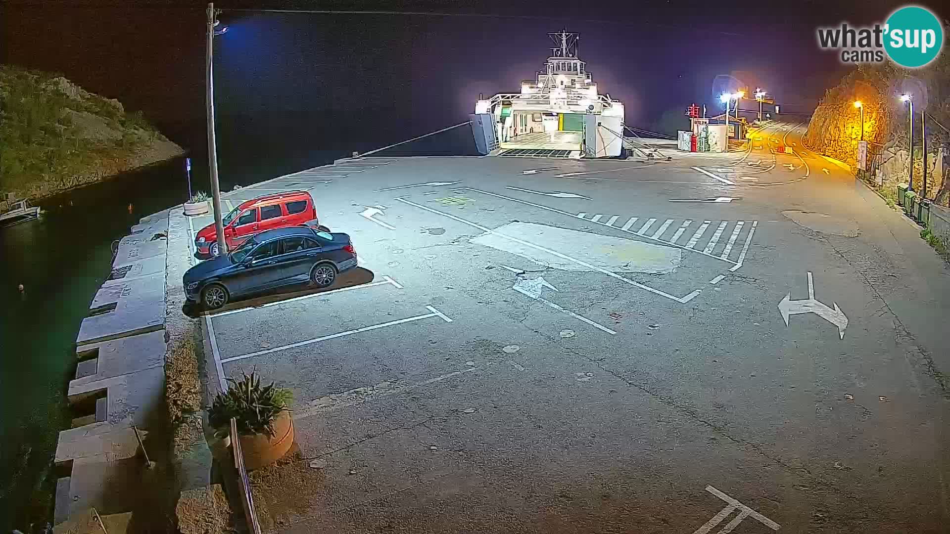 Webcam Prizna ferry port to Pag island